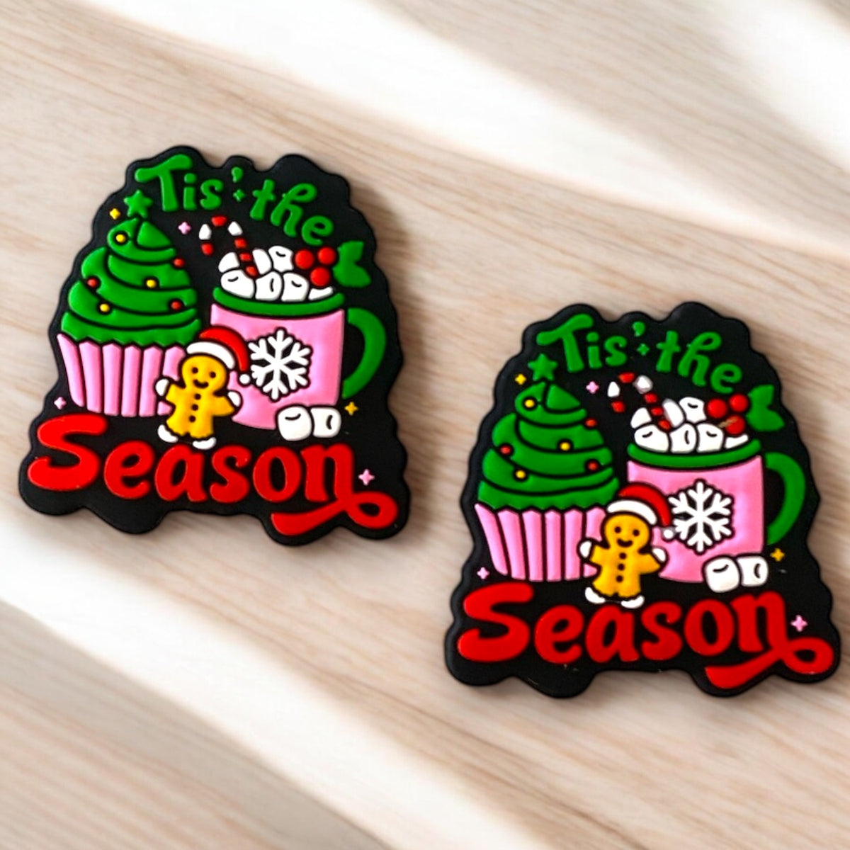 h889 - “Tis The Season” Silicone Focal Bead (1 Count)