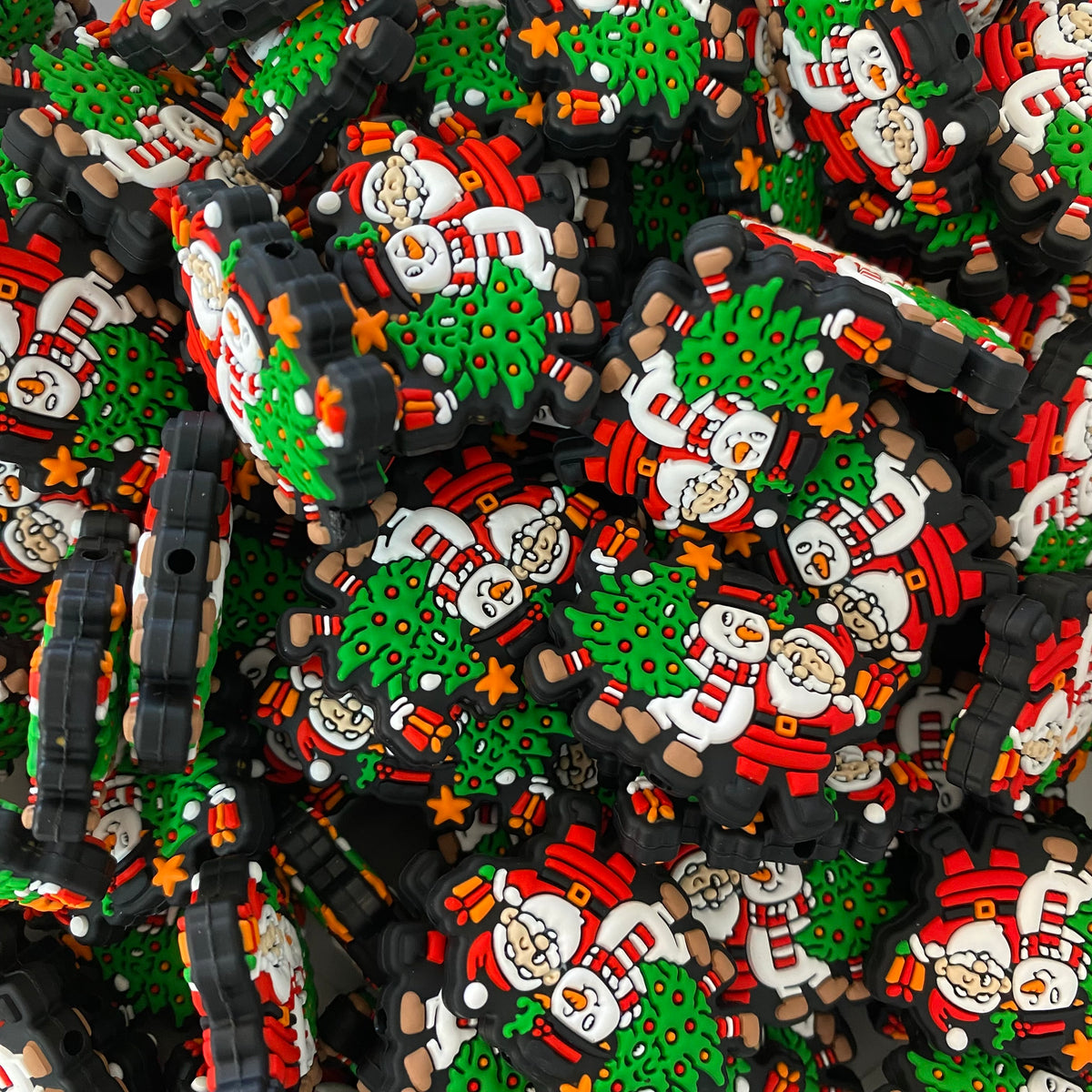 X361 - “Christmas" Silicone Focal Bead (1 Count)