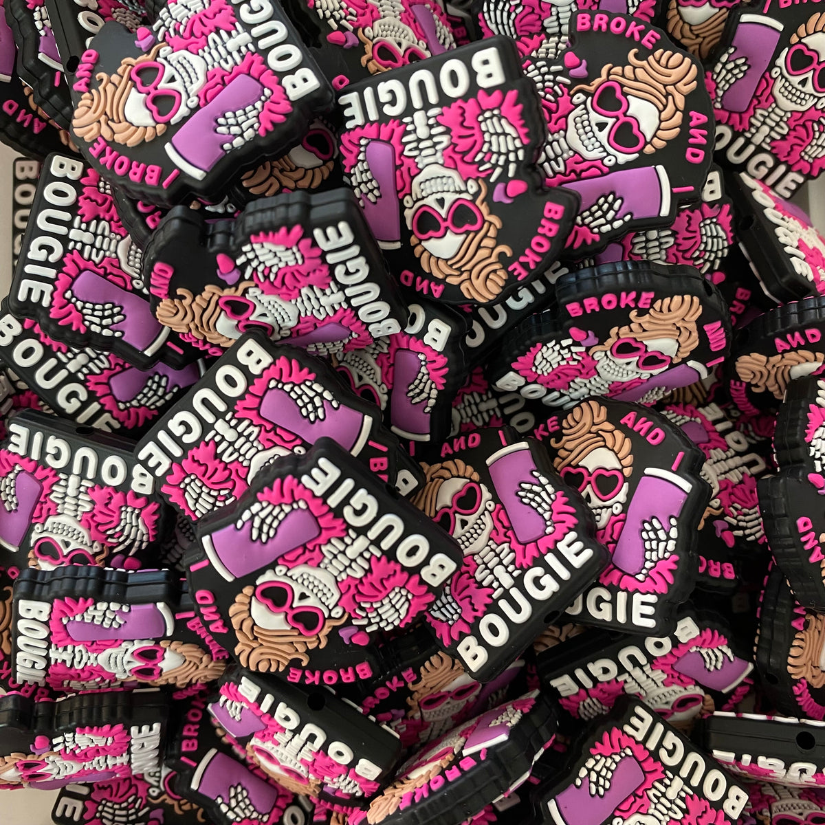 h805 - “Broke & Bougie" Silicone Focal Bead (1 Count)