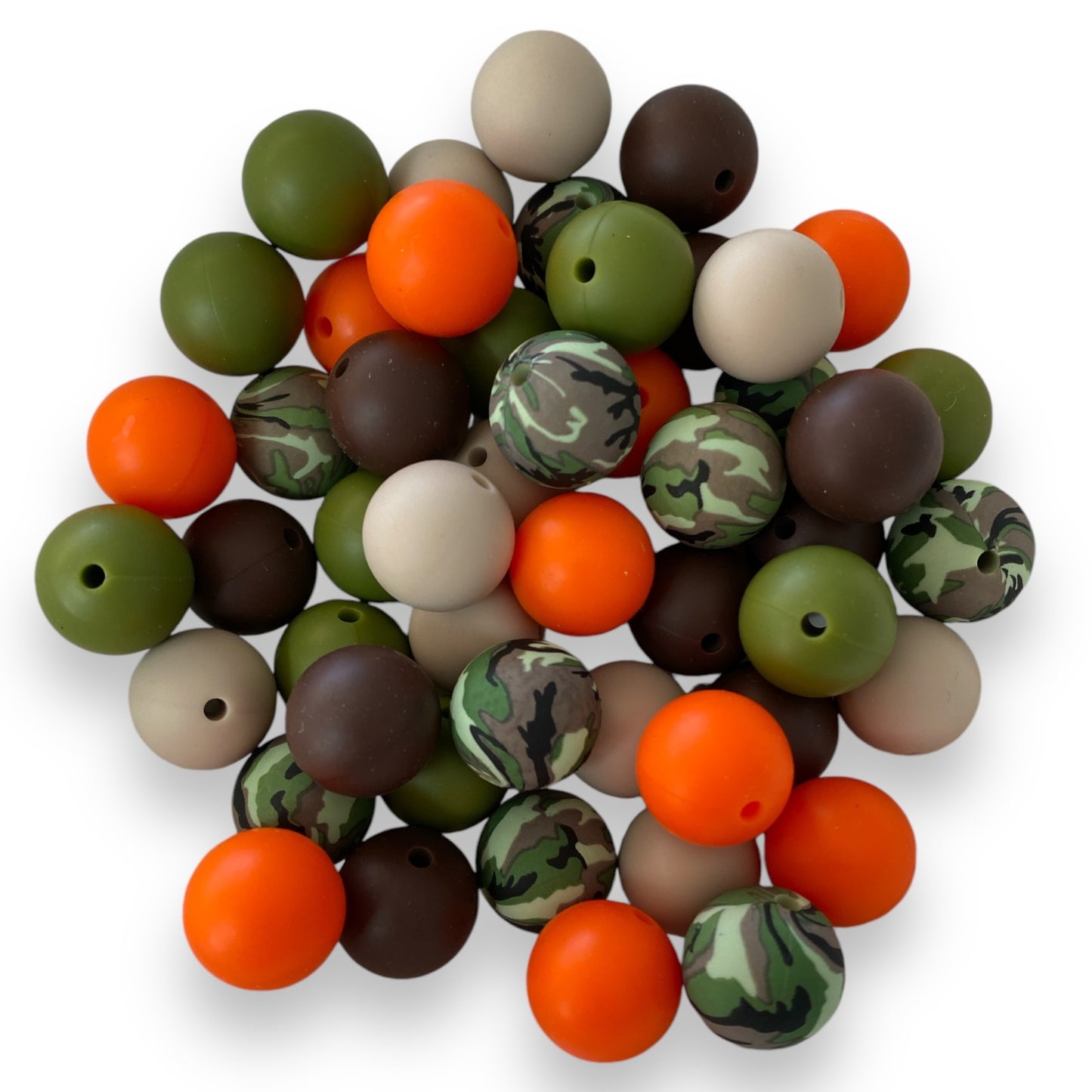 15mm “Hunting Season” 50 Count Mixed Pack Silicone Beads – Ideal for Beadable Pens & Keychains