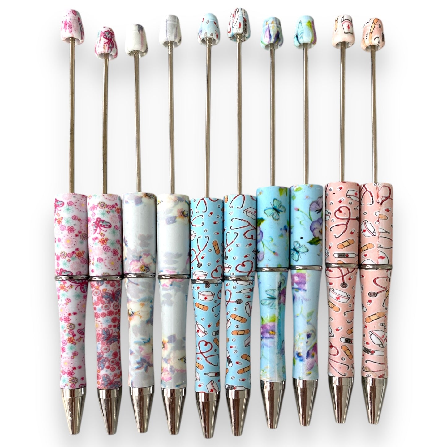 SL-14 - "Pattern Pen Pack" - 10 Count Beadable Pens *Butterfly Pen Is Subbed With Similar Color Design
