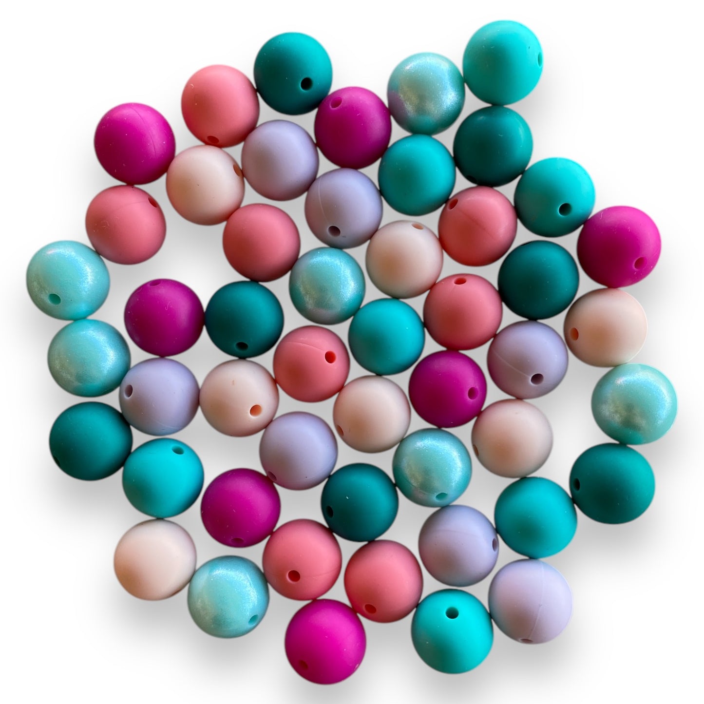 15mm “Bellini Brunch” 50 Count Mixed Silicone Bead Pack – Ideal for Beadable Pens & Keychains