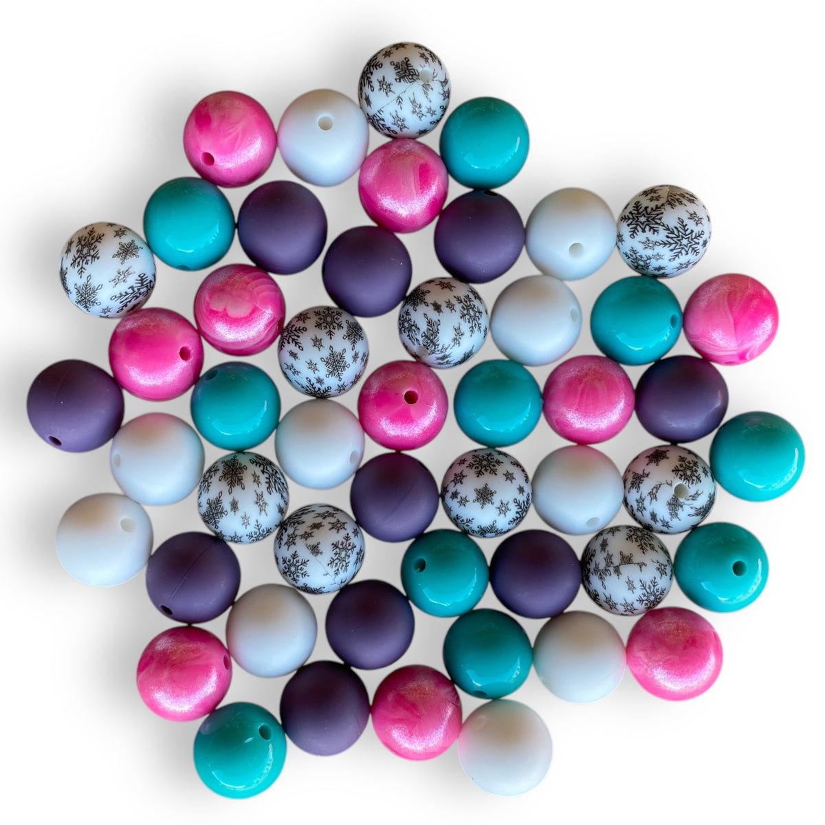 CK- 198- 15mm “Kinda Flaky” 50 Count Mixed Silicone Bead Pack