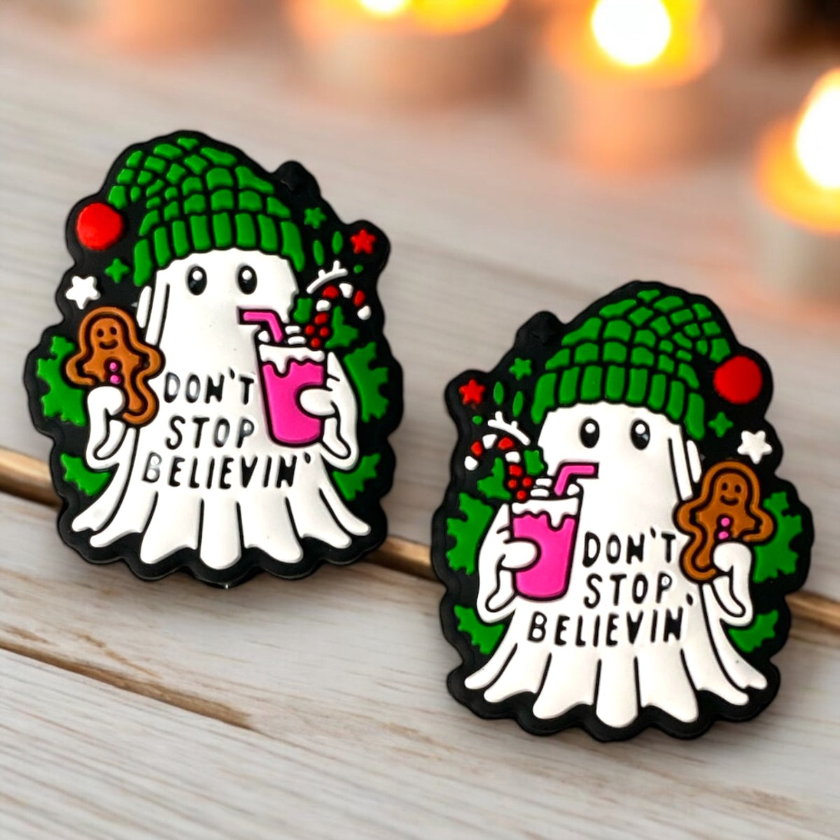 h993- “Don't Stop Believin'” Silicone Focal Bead (1 Count)