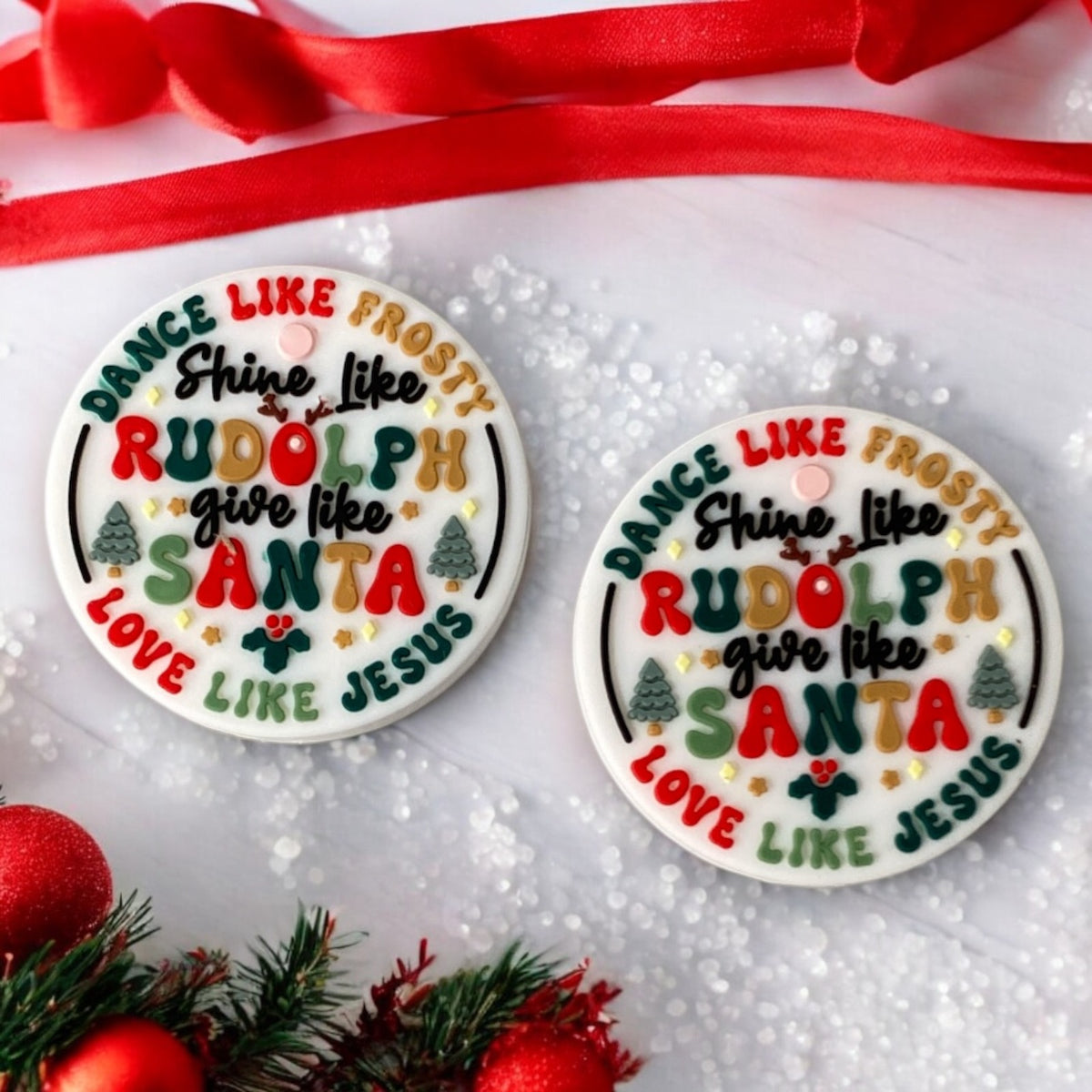 T161- “Rudolph” Silicone Focal Bead (1 Count)