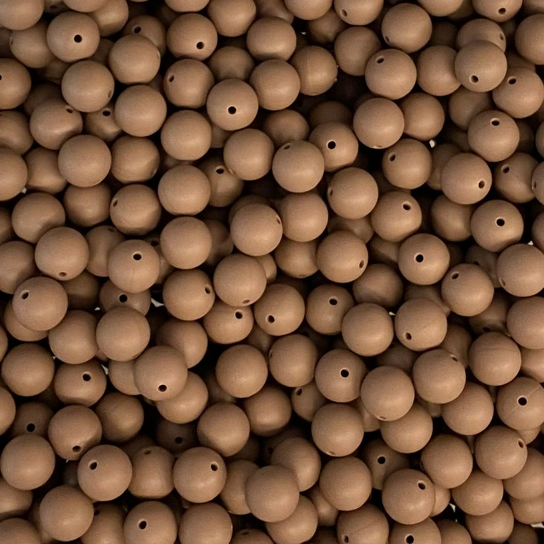 a 102 / 15mm - Brownie Silicone Bead *New Color