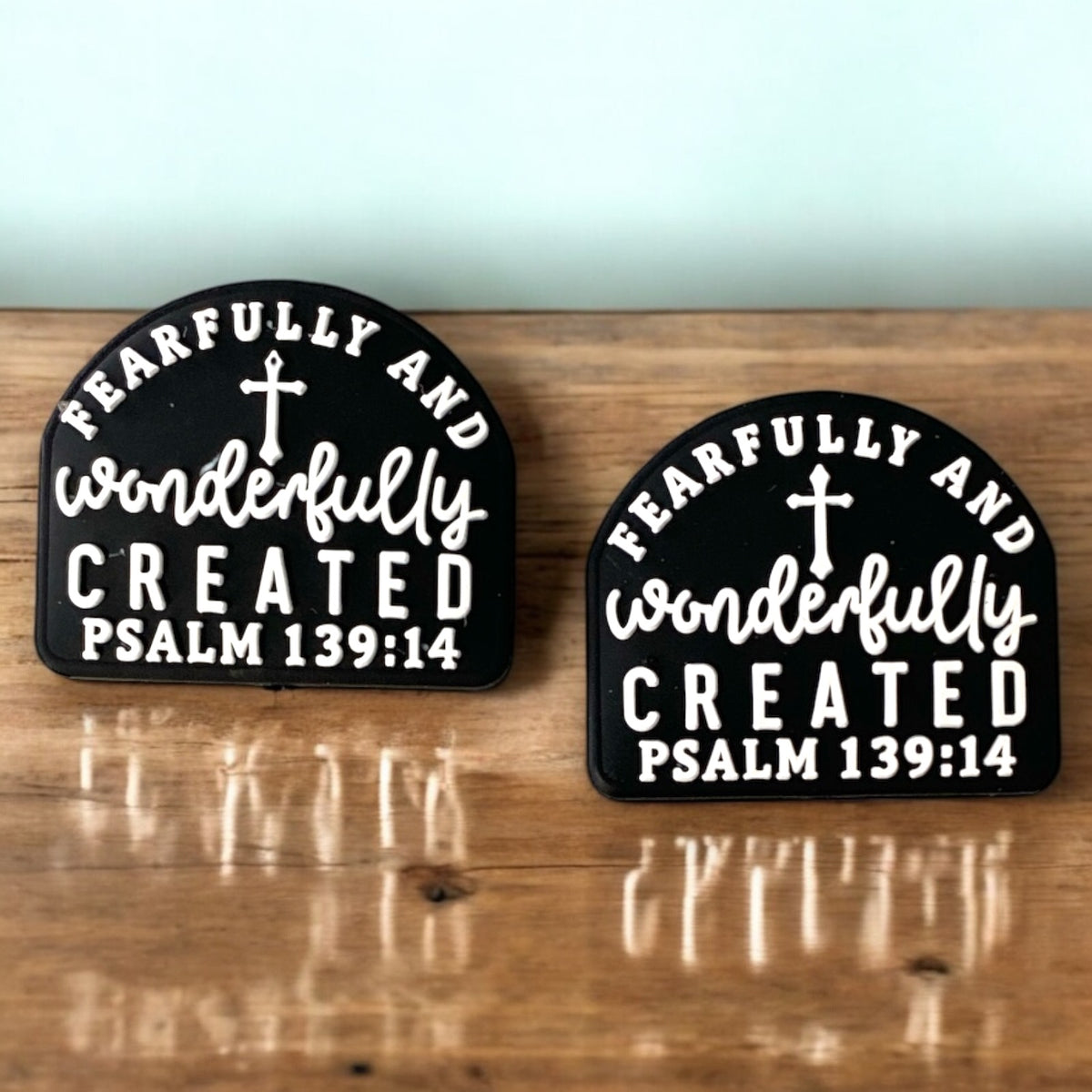 e618- “Psalm: 139:14” Silicone Focal Bead (1 Count)