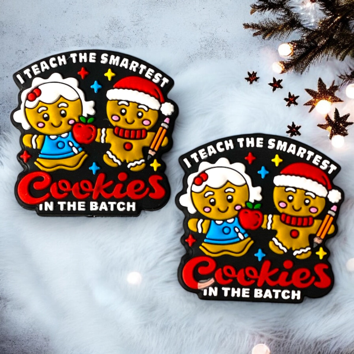 h813- “I Teach The Smartest Cookies” Silicone Focal Bead (1 Count)