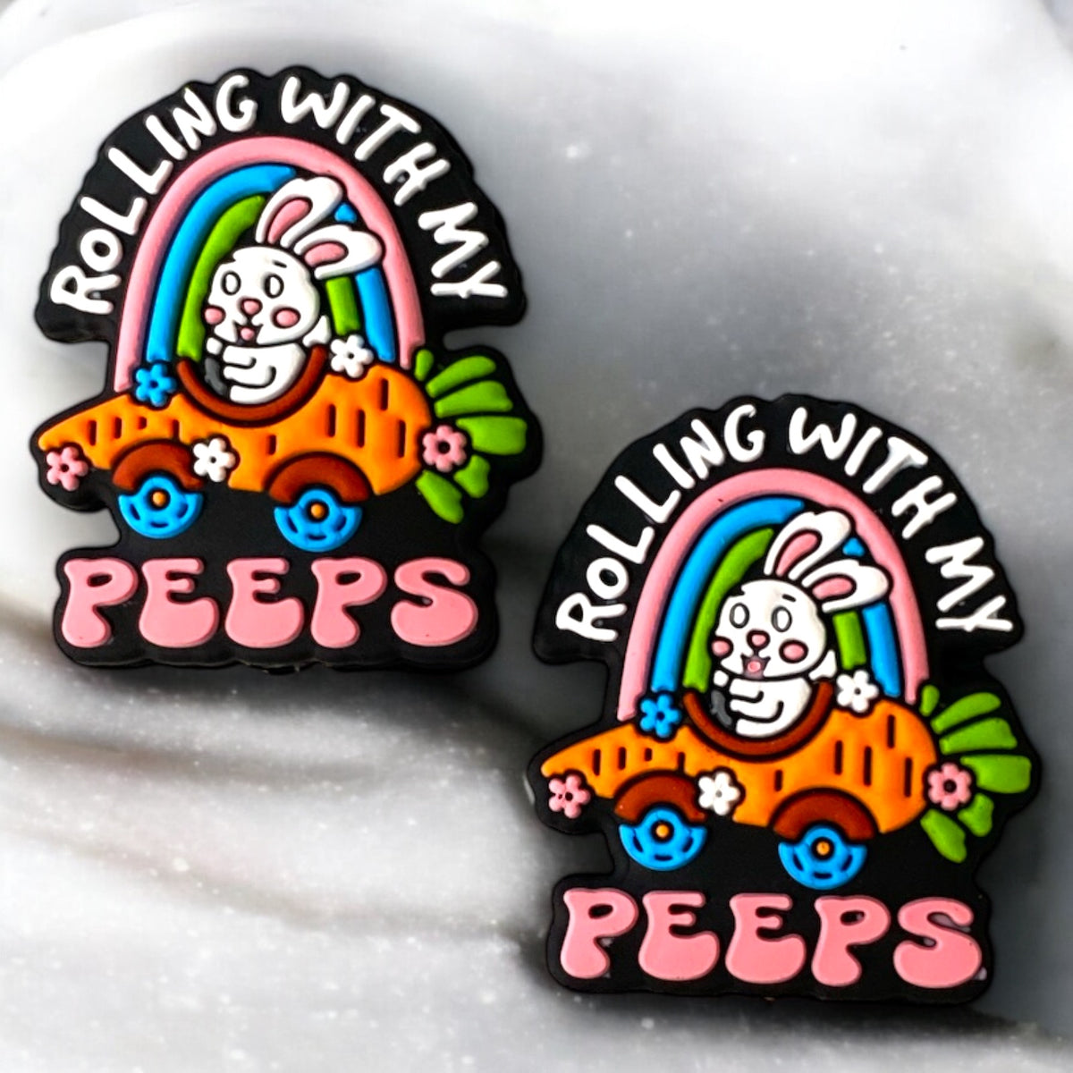 h920- “Rollig With My Peeps” Silicone Focal Bead (1 Count)