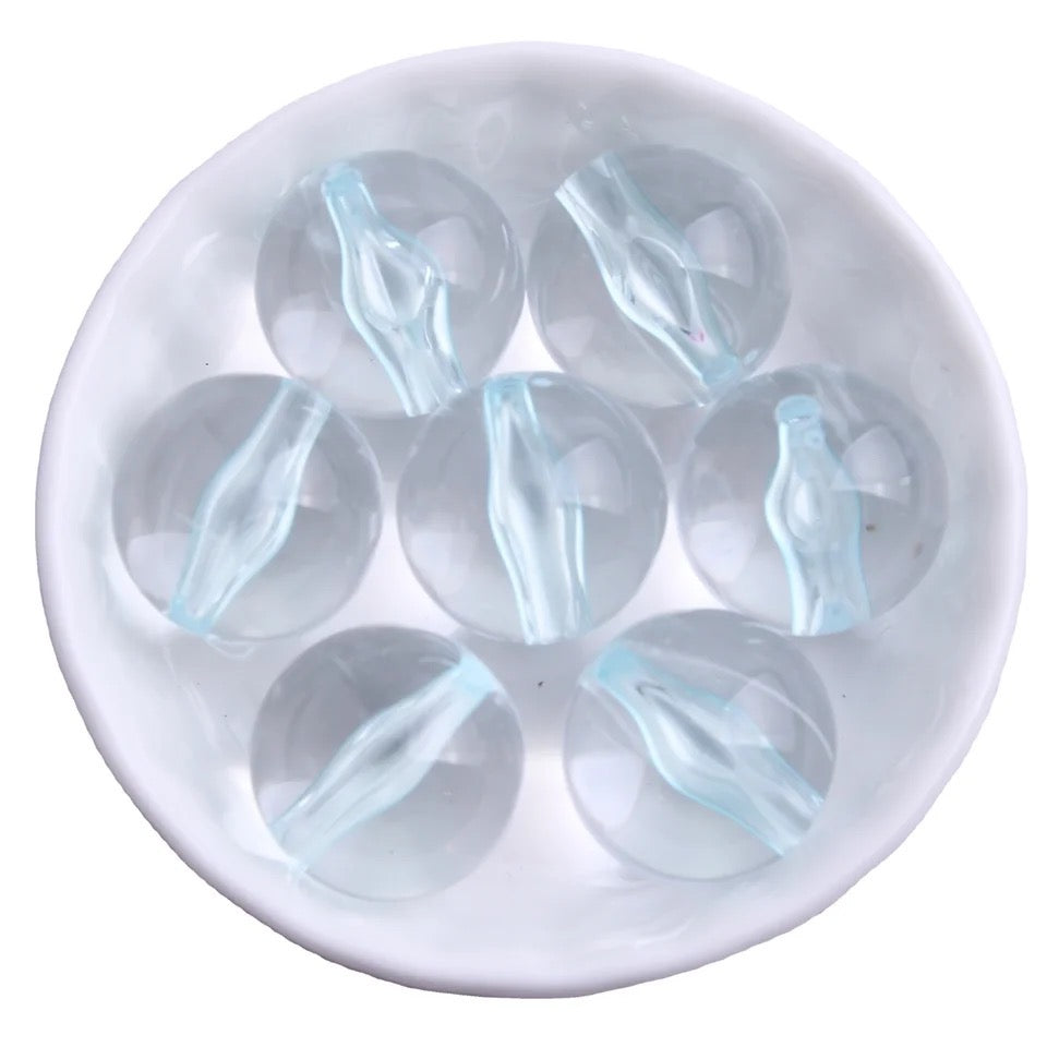W535- 20mm Mint Core Jelly Acrylic Beads (1 Count)