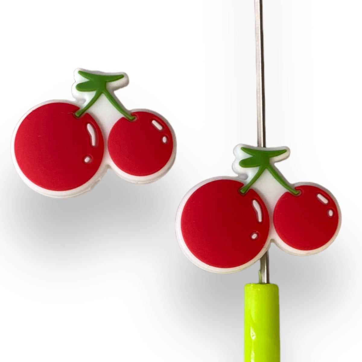 X140 - "Cherries" Focal(1 Count) Bead Silicone 3356-1