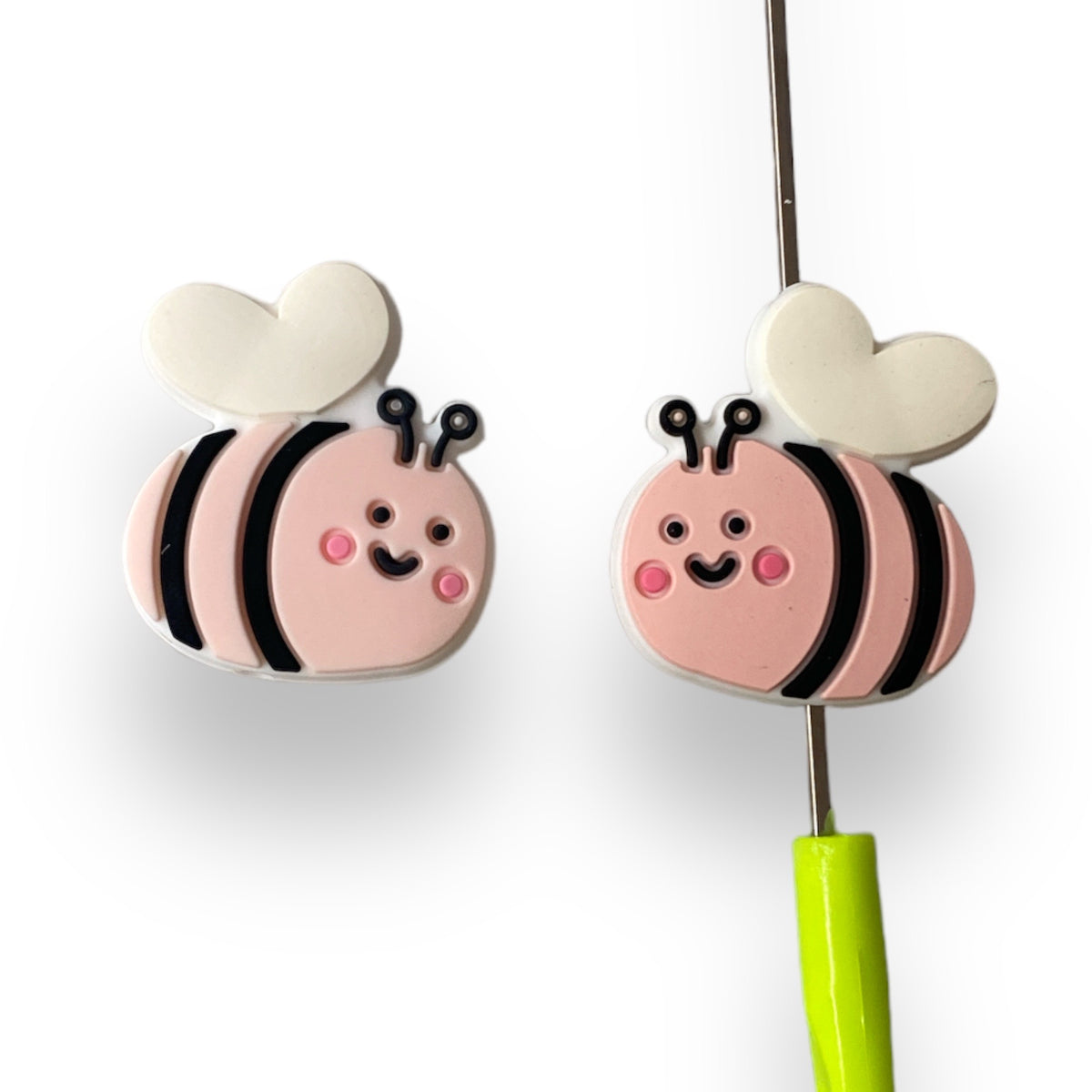 T424 - Pink Bee Focal Bead Silicone (1 Count)