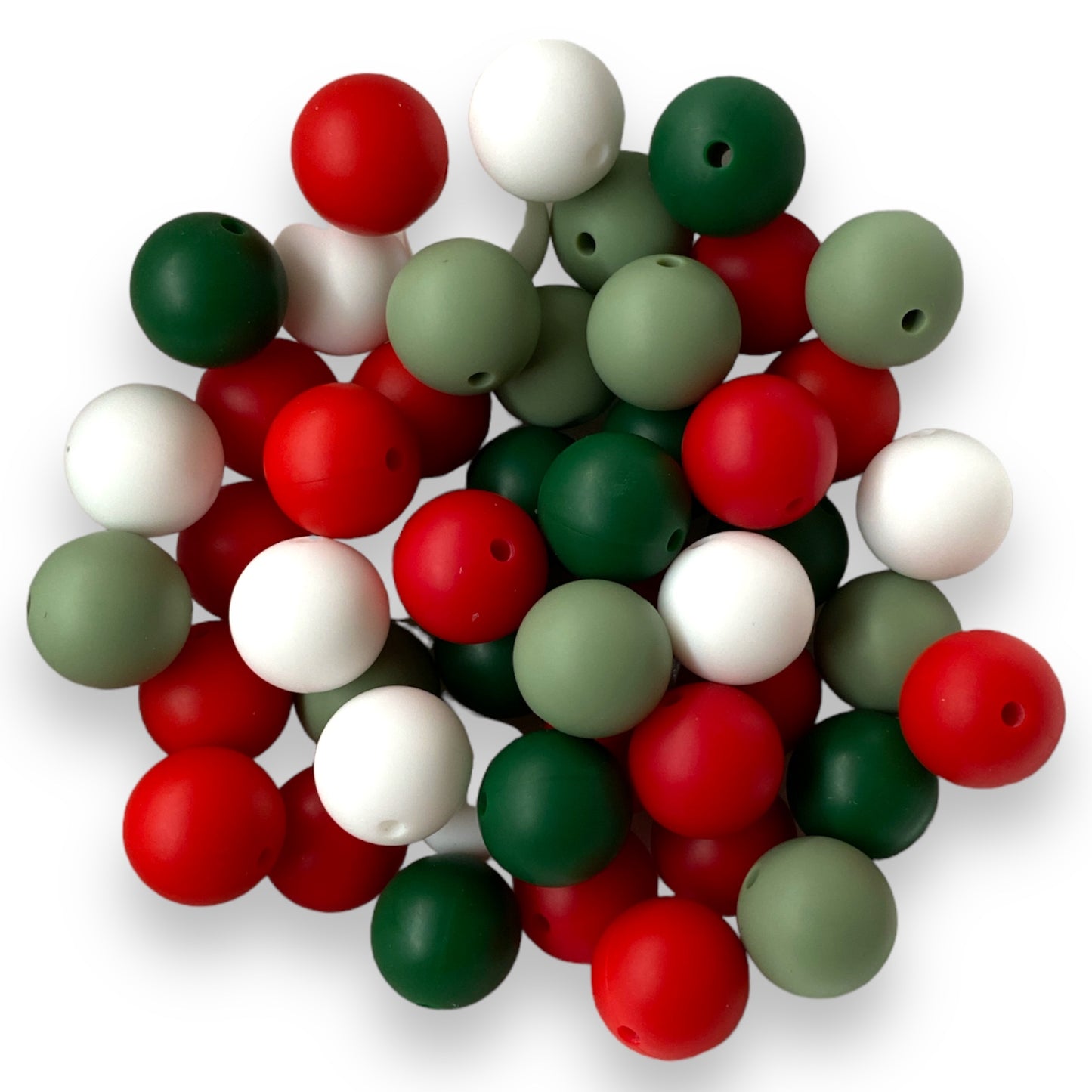 "Evergreen Berries" - 15mm Silicone 50 Count Bead Pack – Ideal for Beadable Pens & Keychains