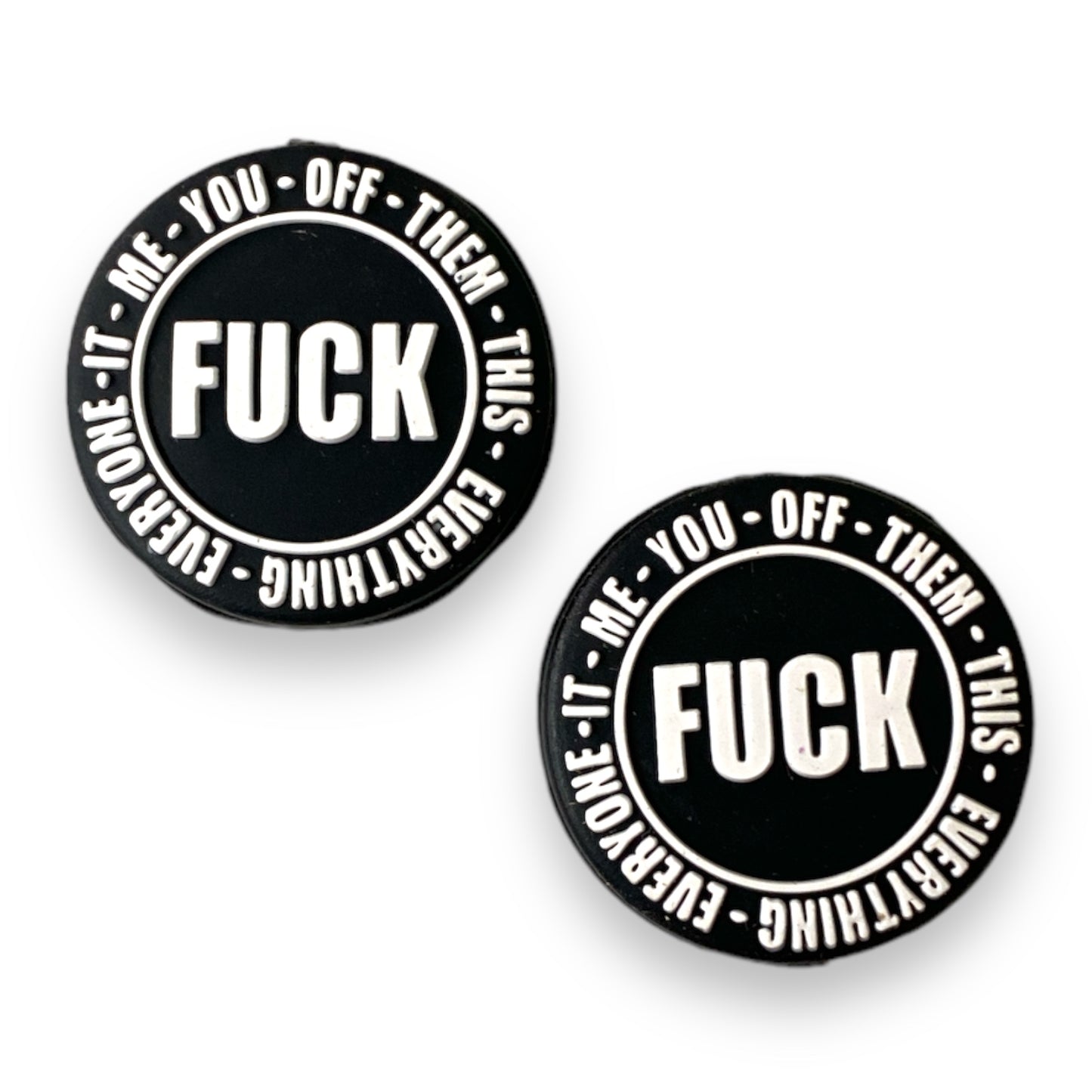 h1093 - "Black- Round F*ck Everything" Focal Bead (1 Count)
