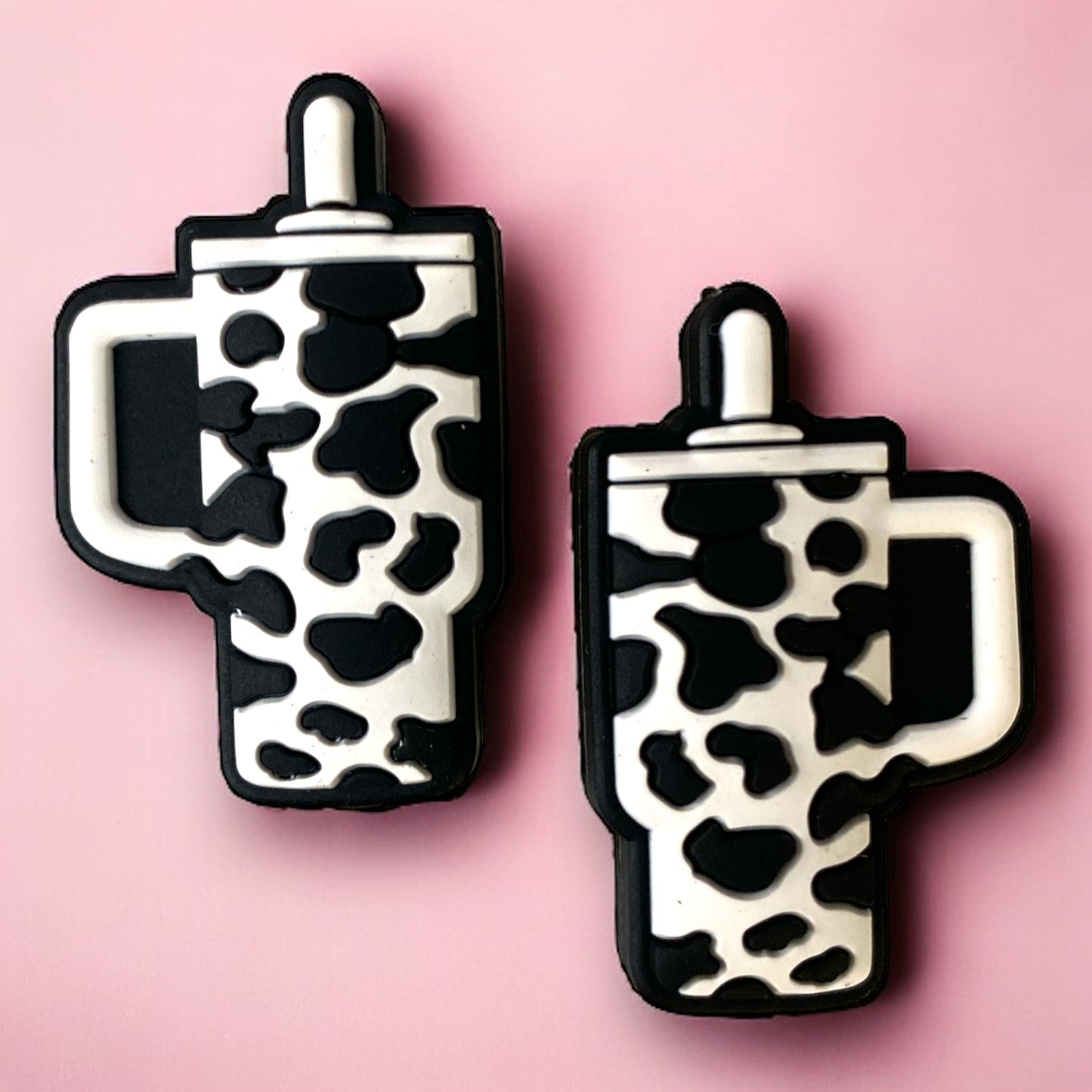 X474 - “Black Cow Cup” Silicone (1 Count) Focal Bead