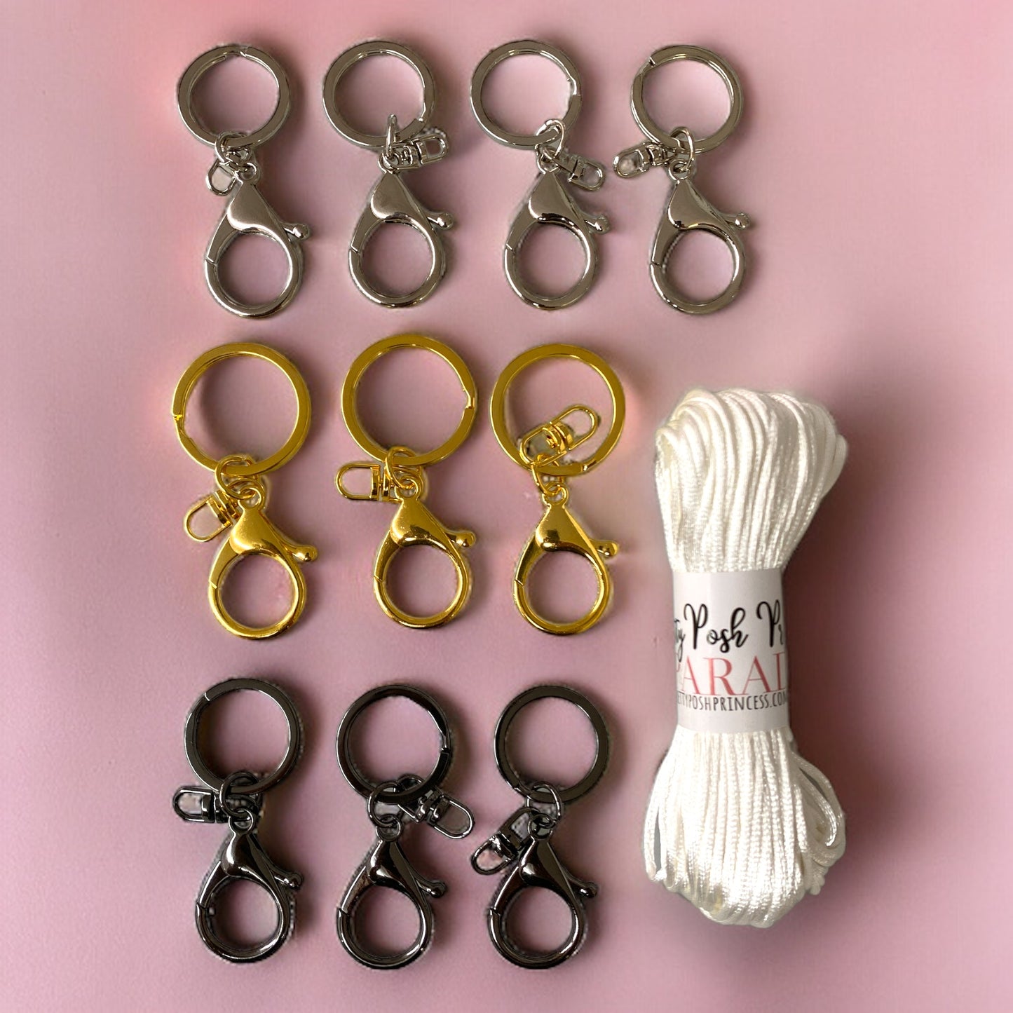 CK- 93 - DIY Wristlet Hardware Pack *white cord substituted w ivory