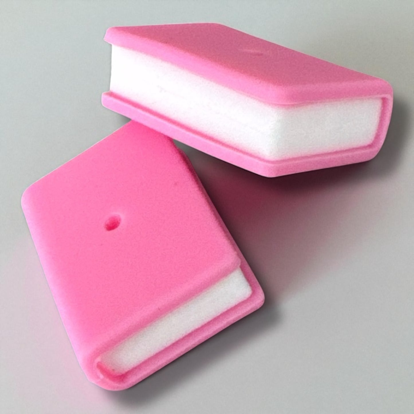 X292- “3D Book - Pink” Silicone Focal Bead (1 Count)