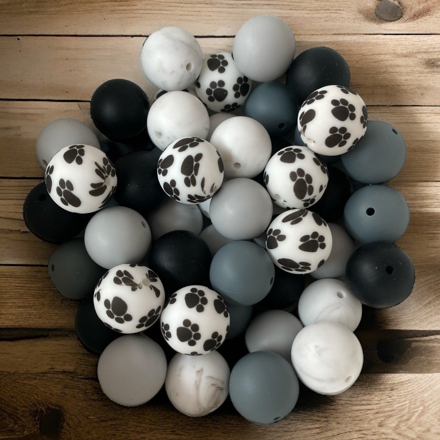 CK - 127 - 19mm "Paw" 50 Count Silicone Bead Pack