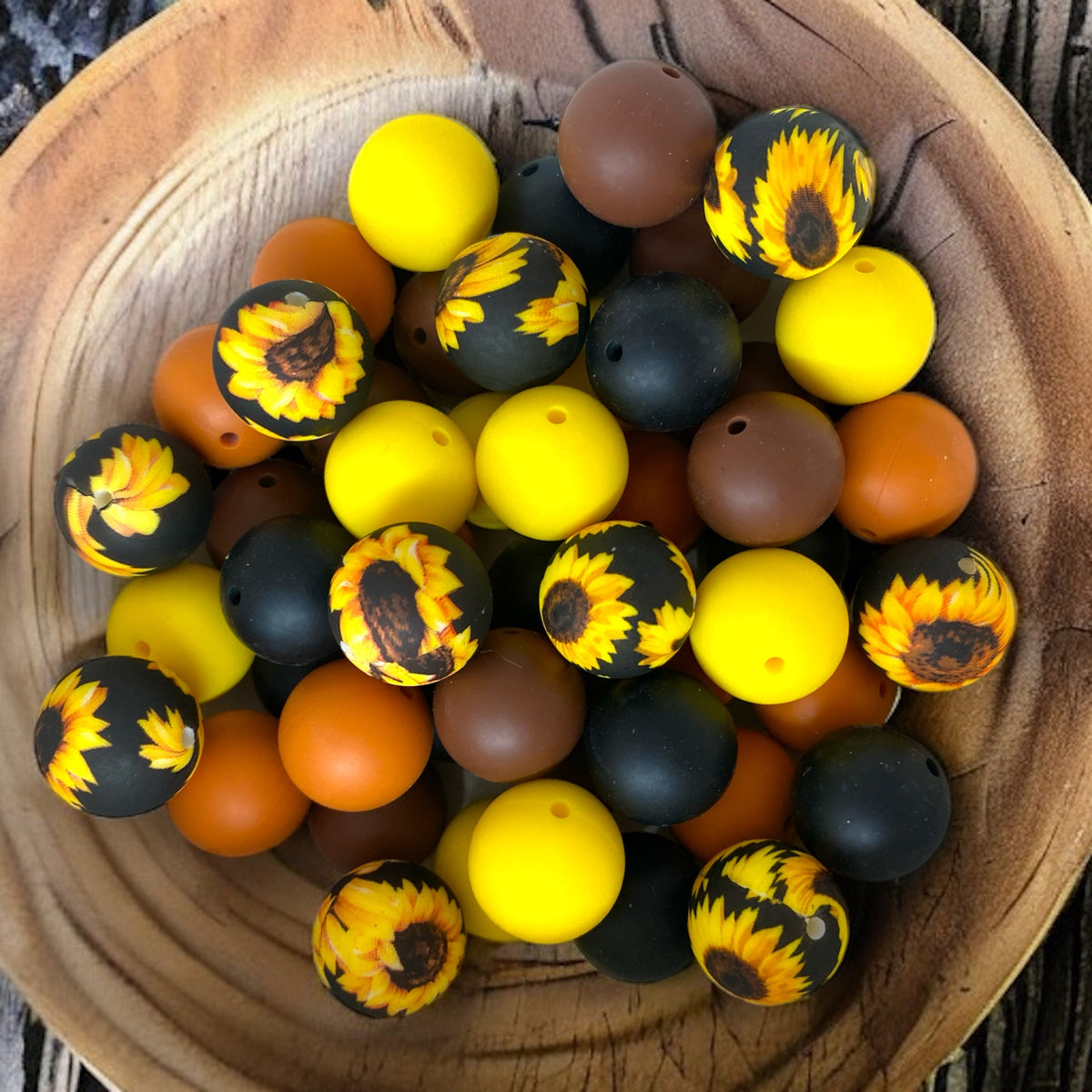 CK - 147 - 19mm "Sunflower" 50 Count Silicone Bead Pack