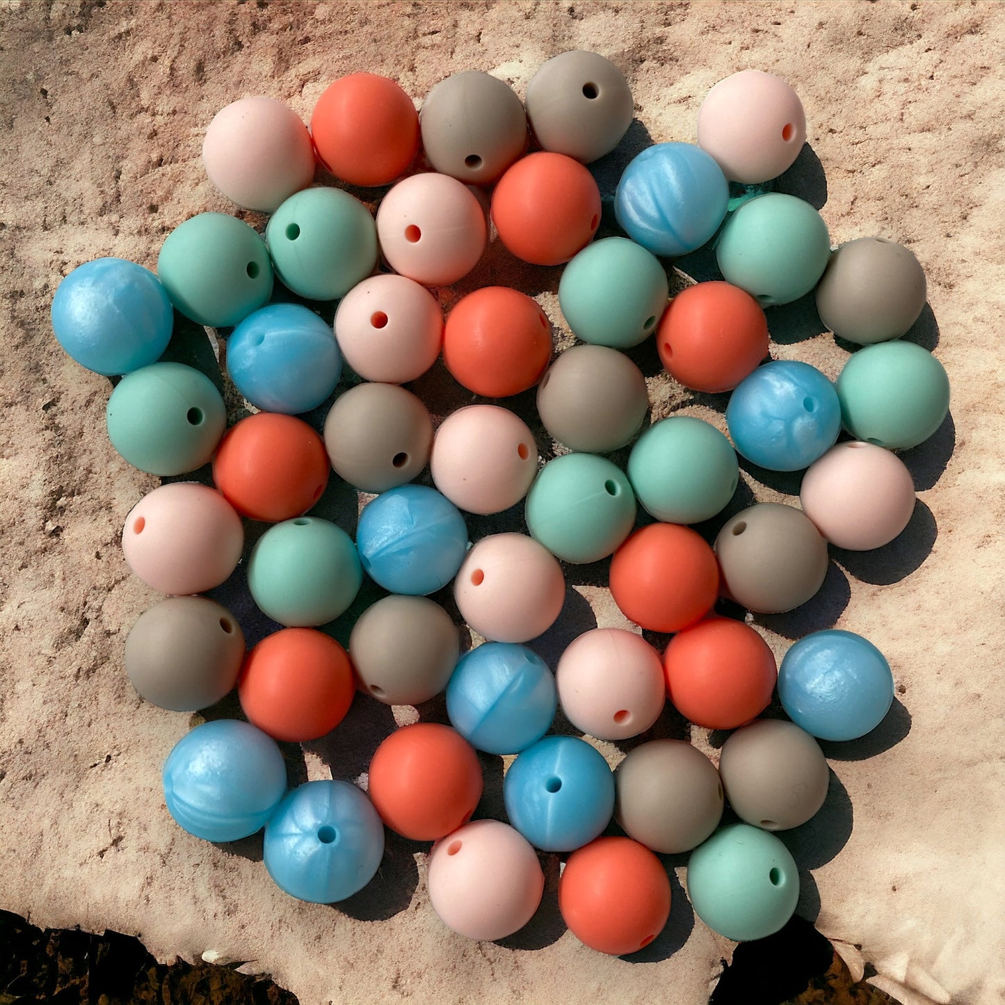 15mm "Beachy" 50 Count Silicone Bead Pack– Ideal for Beadable Pens & Keychains