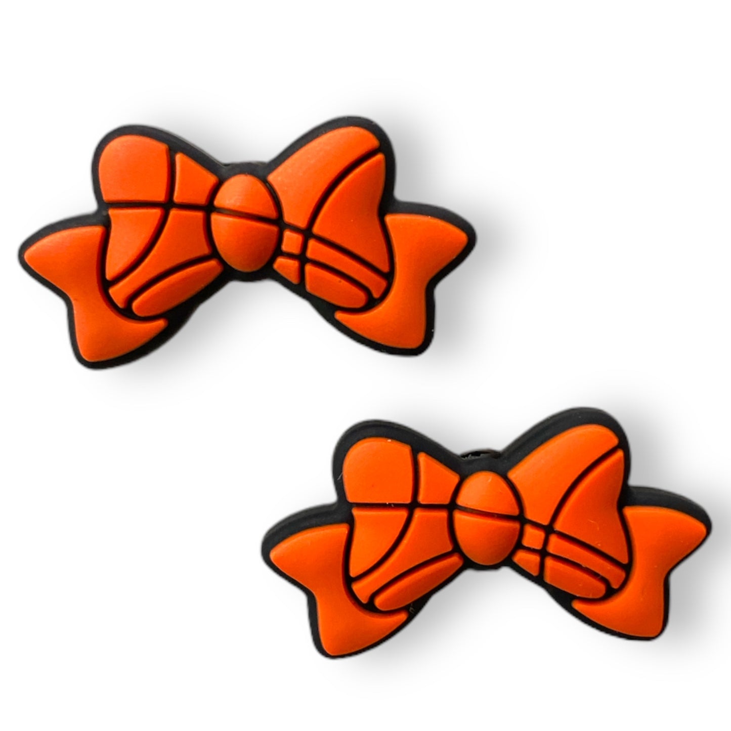 h882- Basketball Bow Focal (1 Count) Bead Silicone