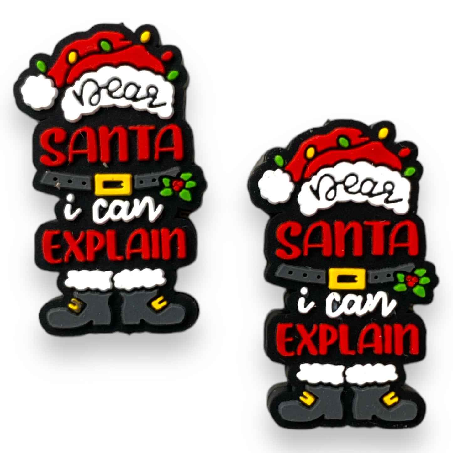 h855 - Santa I Can Explain Focal (1 Count) Bead Silicone