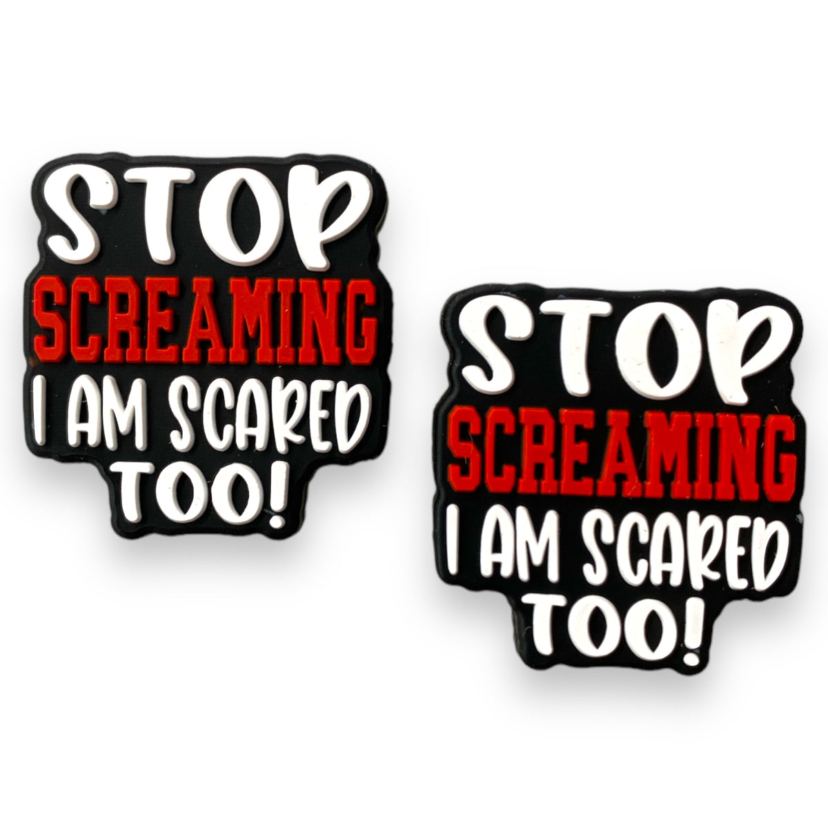 h1070 - Stop Screaming, I Am Scared Too Focal (1 Count) Bead Silicone