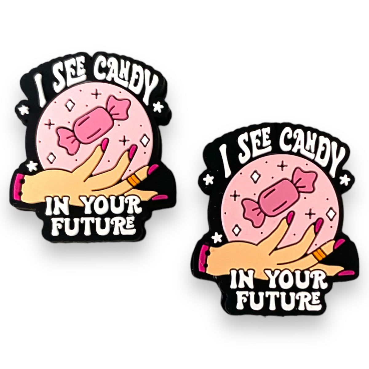 h952- I See Candy In Your Future Silicone Focal Bead (1 Count)
