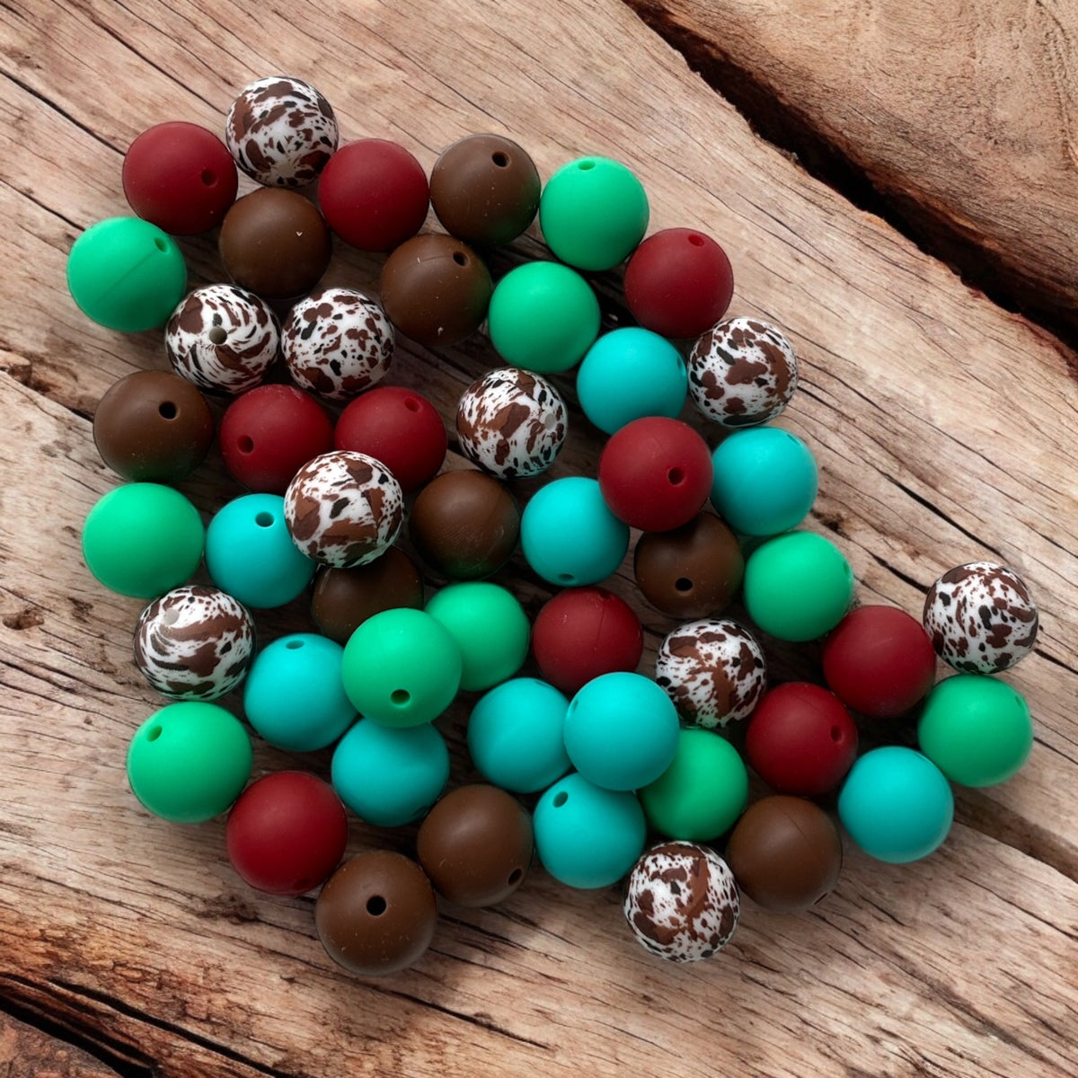 CK- 104 - 15mm "Western Holiday" 50 Count Mixed Pack Silicone Beads