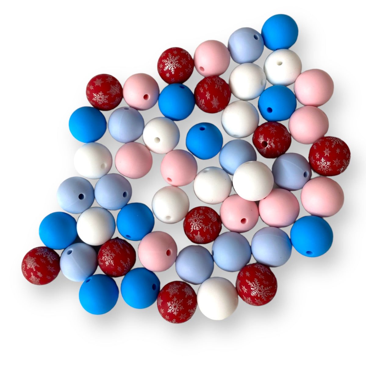 CK- 102 - 15mm "Frosty" 50 Count Mixed Pack Silicone Beads