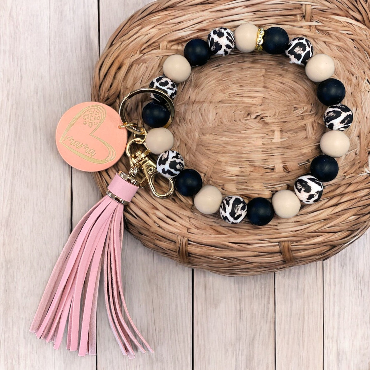CK- 14- "Rose Gold Leopard / Mama" Wristlet Kit