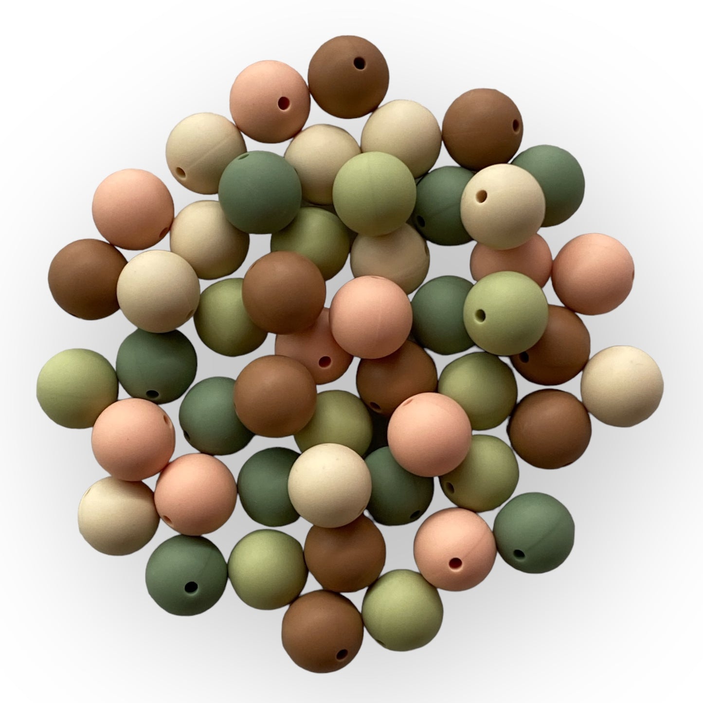 "Forest Path" - 15mm Silicone 50 Count Bead Pack – Ideal for Beadable Pens & Keychains