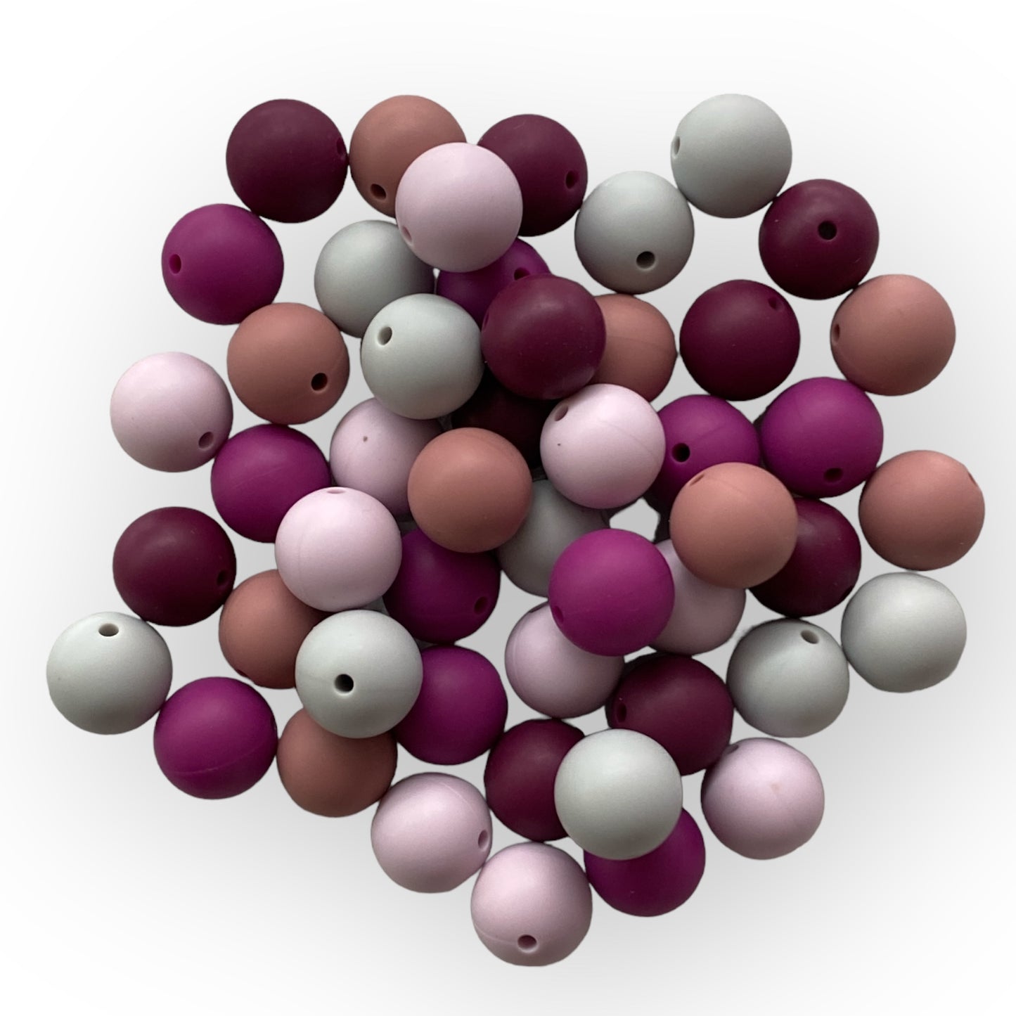 "Whimsical Plum" - 15mm Silicone 50 Count Bead Pack – Ideal for Beadable Pens & Keychains
