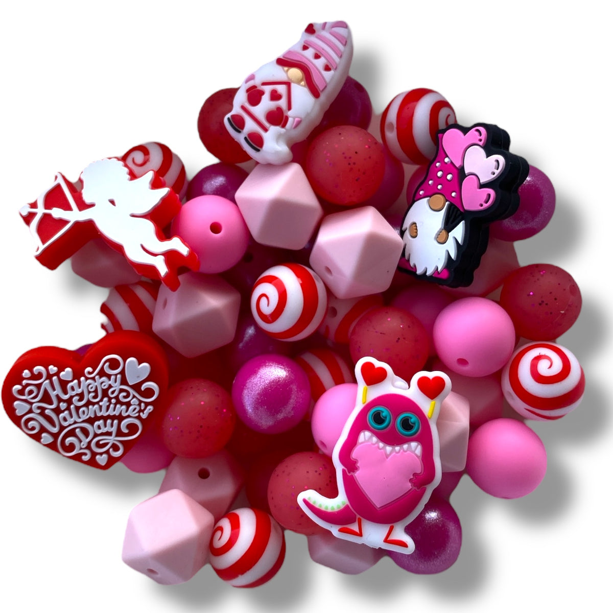 CK - 251 - 15mm "Valentines" 55 Count Silicone Bead Pack