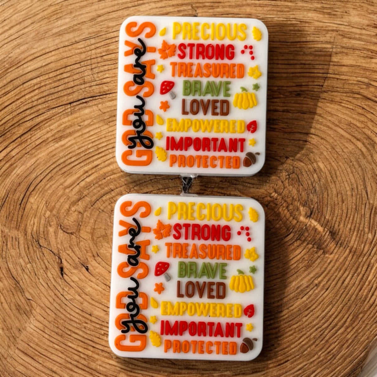 e592 - "God Says You Are...ā Silicone Focal Bead (1 Count)