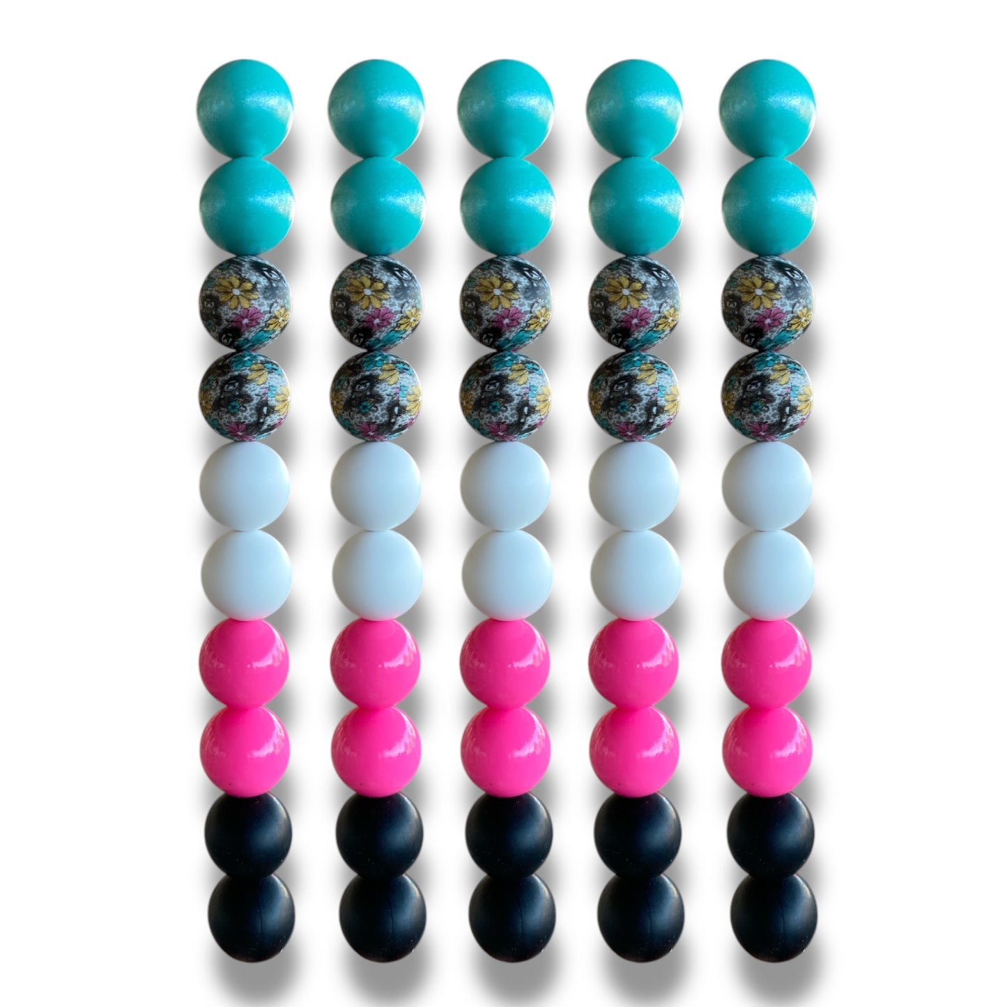 CK- 208- 15mm "Daisy Girl" 50 Count Mixed Pack Silicone Beads