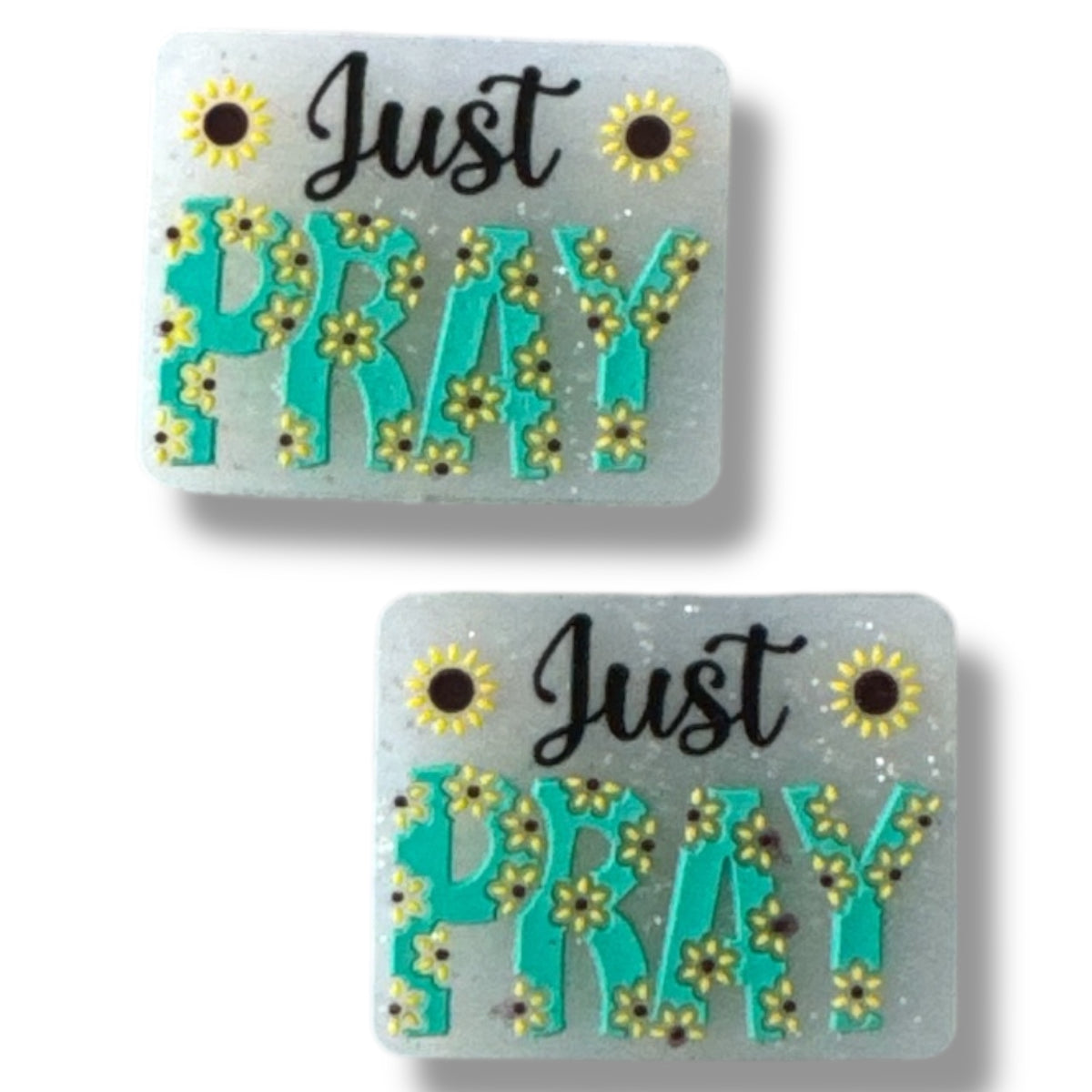 e617 - "Just Pray" Focal (1 Count) Bead Silicone