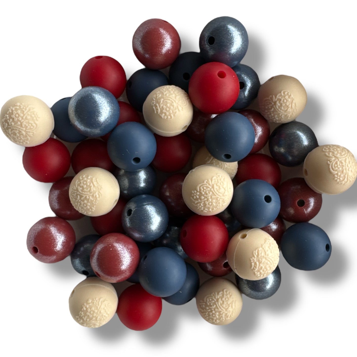 "Americana" 15mm Silicone 50 Count Bead Pack – Ideal for Beadable Pens & Keychains