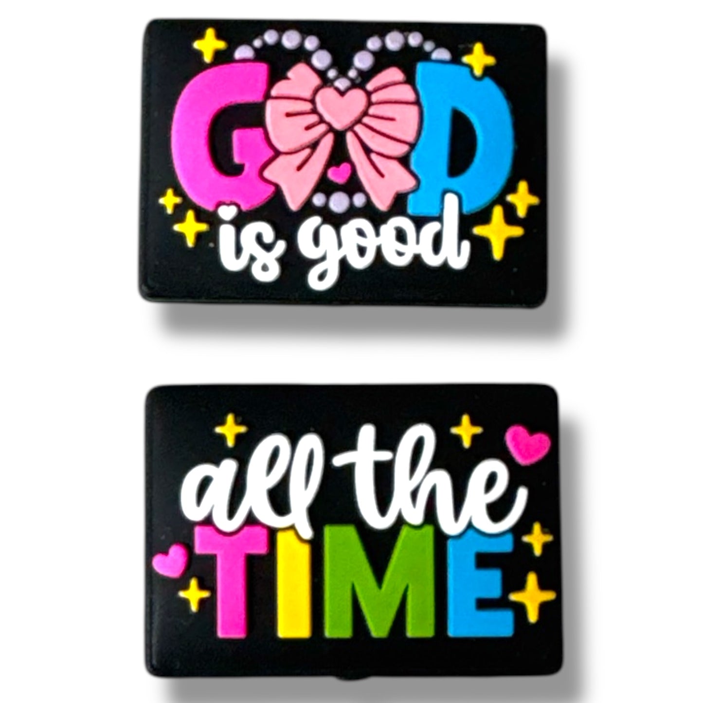 e653- "God Is Good / All The Time" Silicone Focal Bead (1 Count)