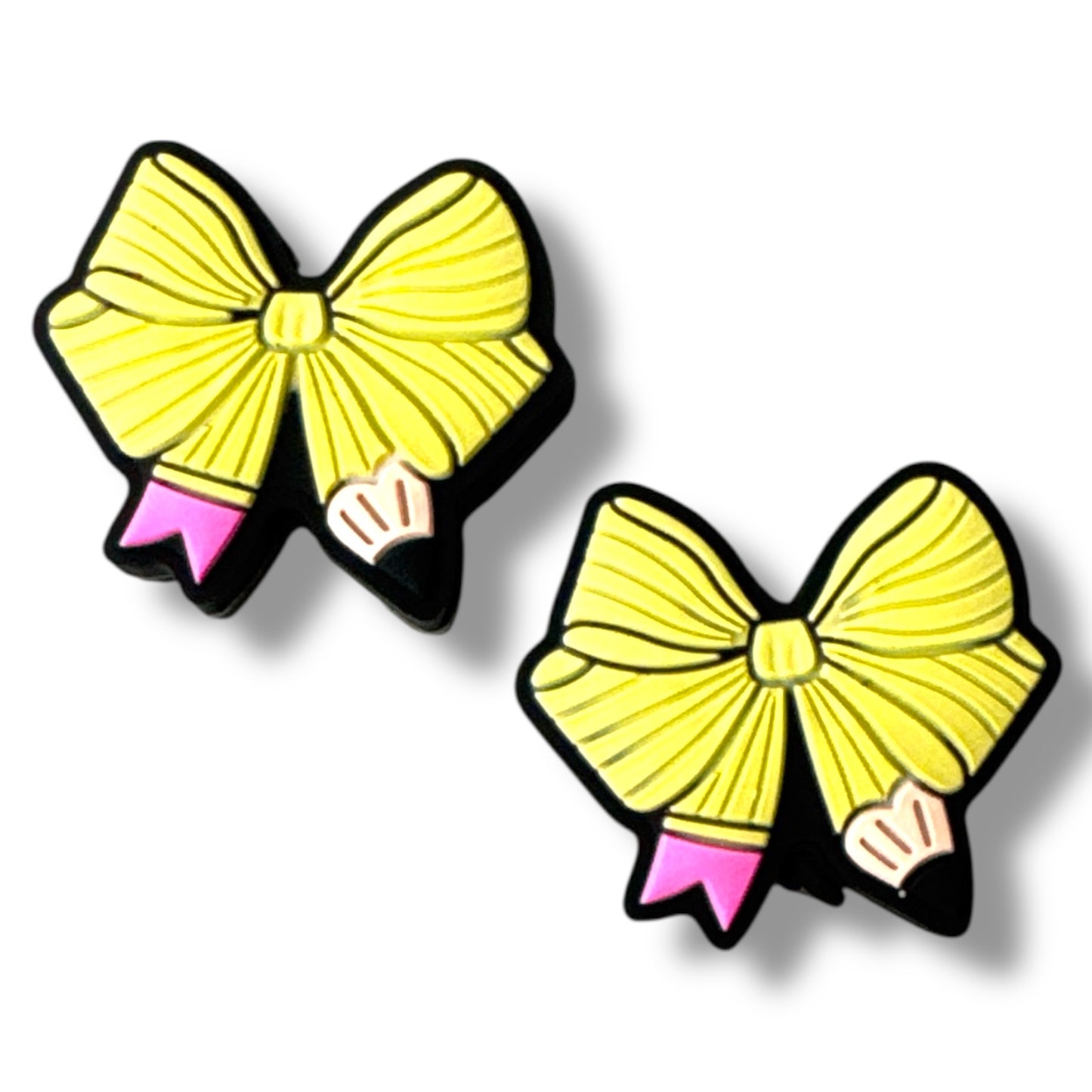 X291- “Pencil Bow” Silicone Focal Bead (1 Count)