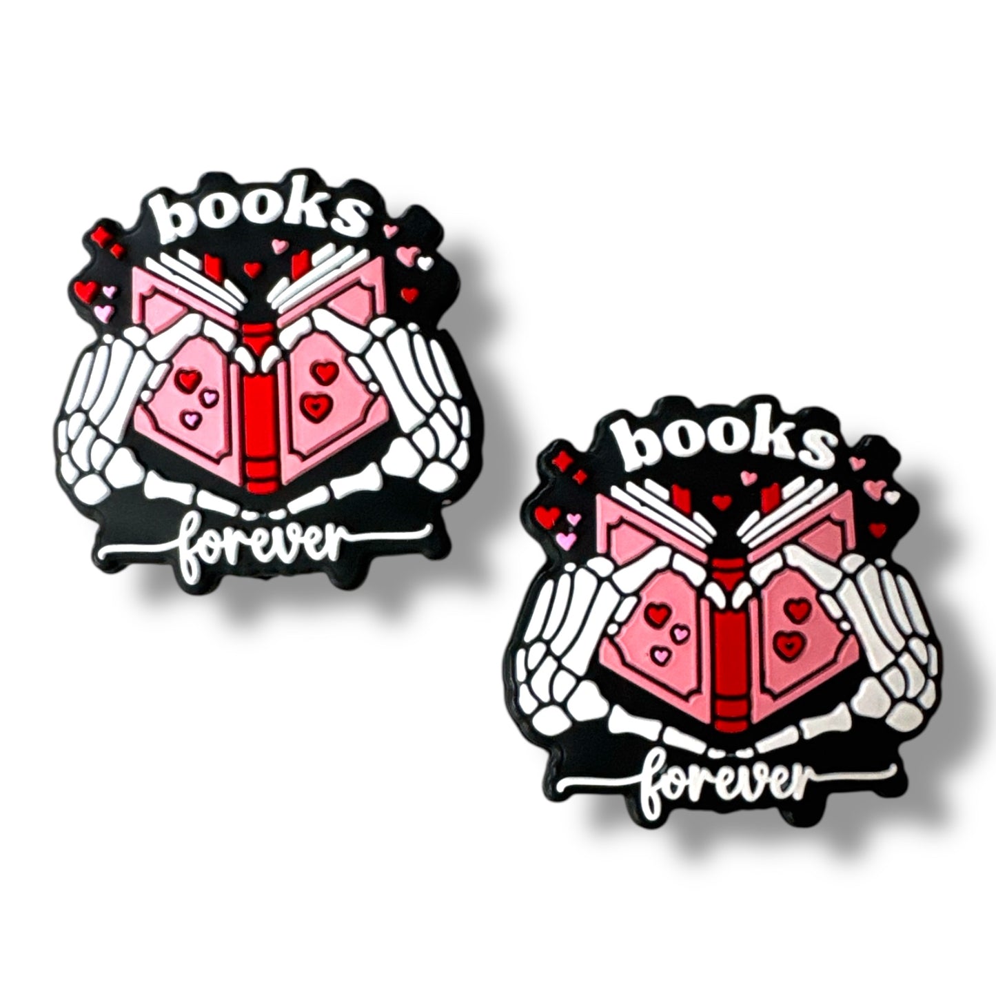 h1021- "Books Forever" Silicone Focal Bead (1 Count)