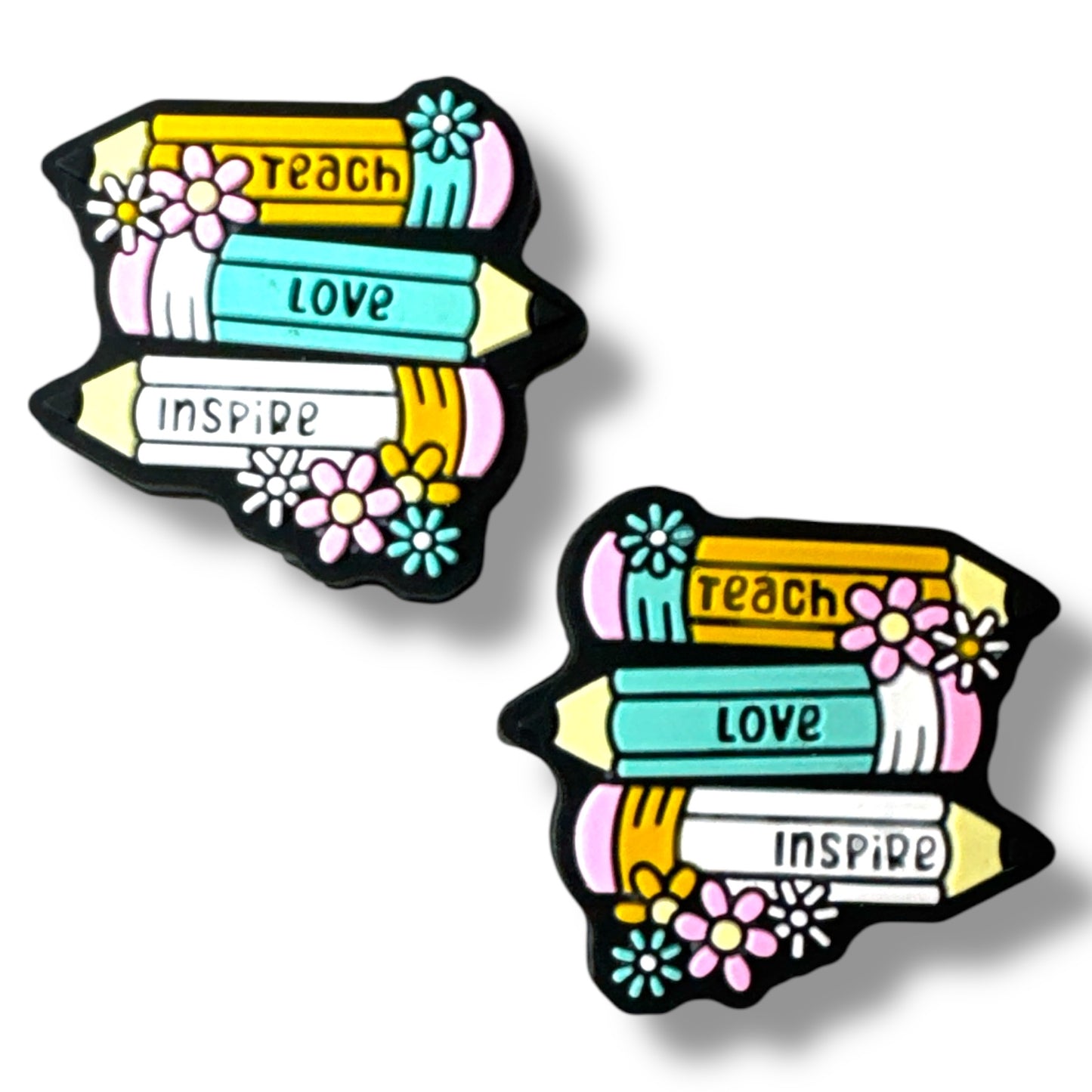 h1023- "Teach Love Inspire" Silicone Focal Bead (1 Count)