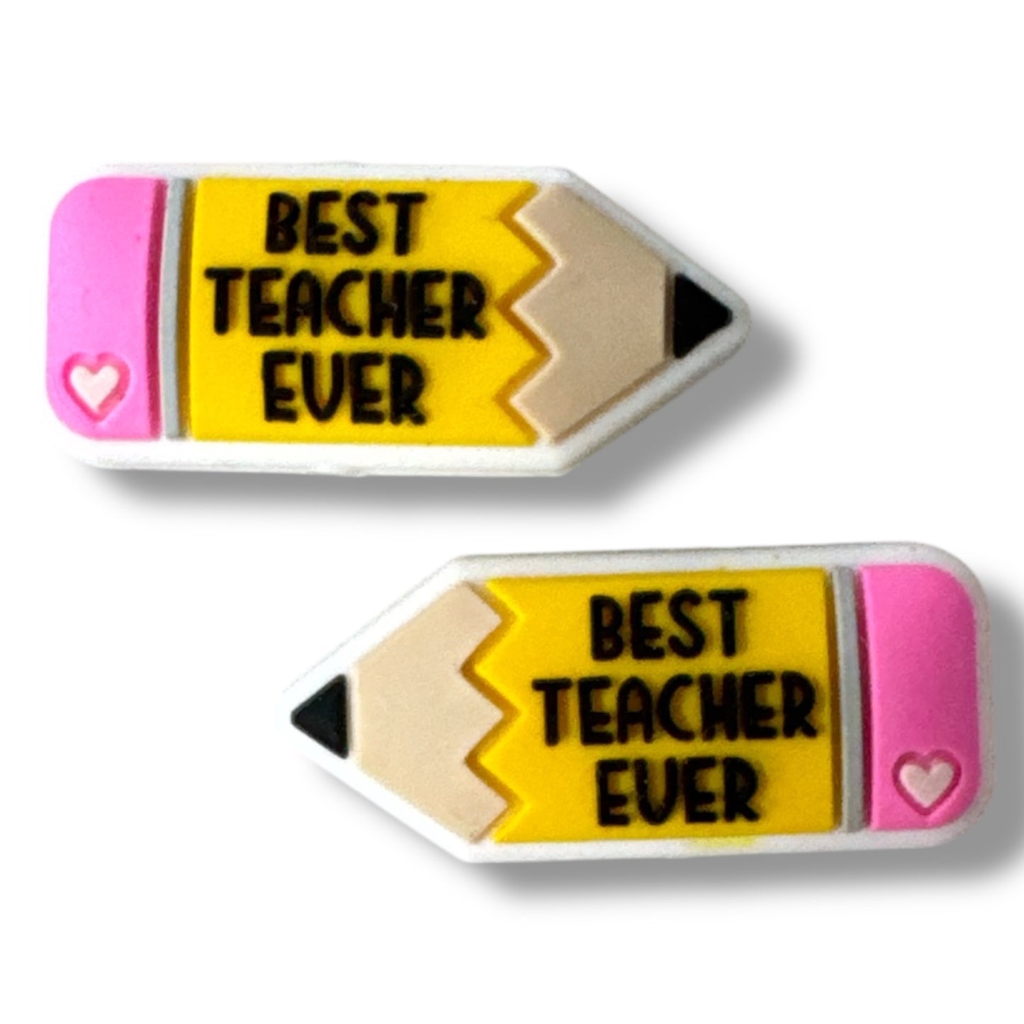 X346- "Best Teacher Ever" Silicone Focal Bead (1 Count)