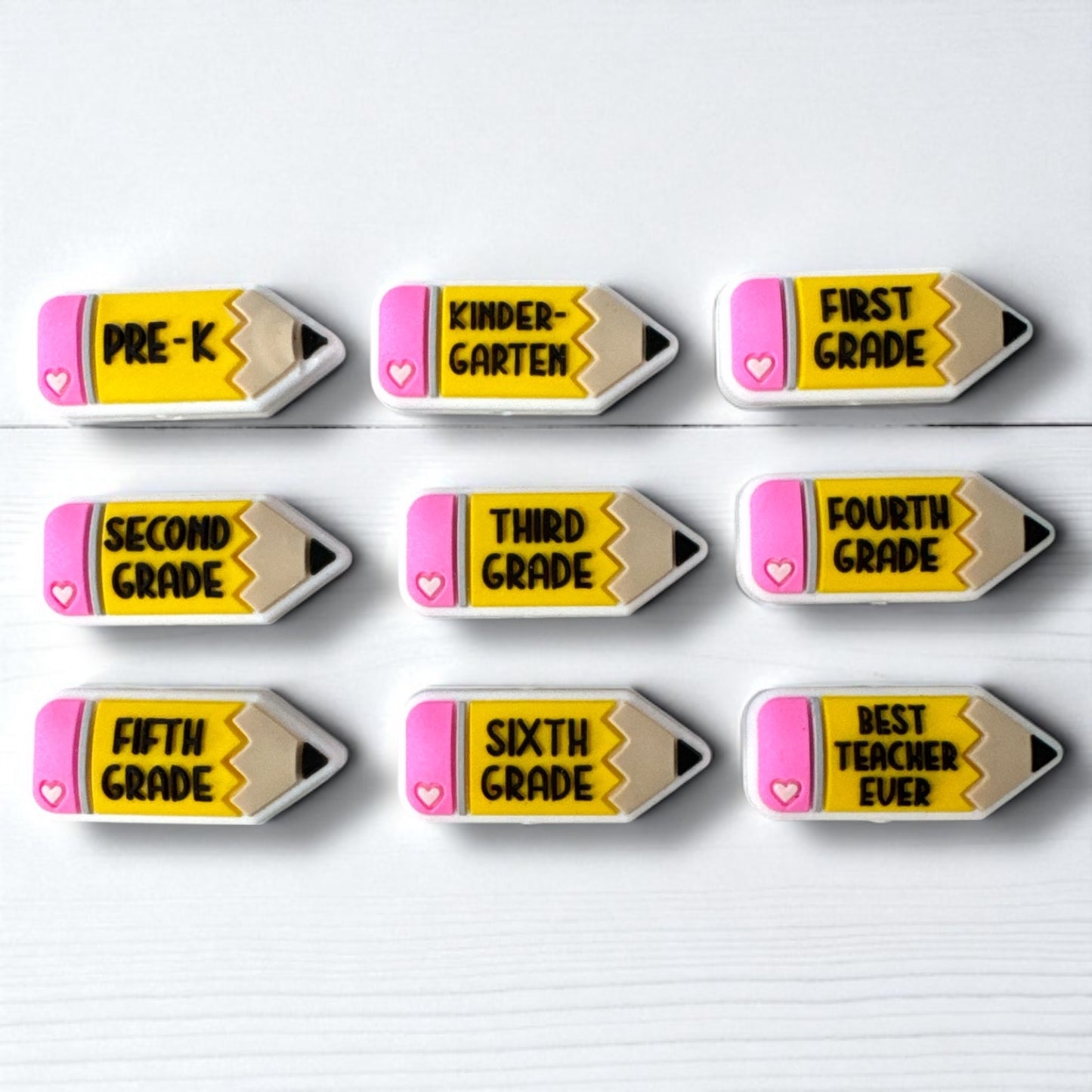 A23- "Grade- School" Silicone Focal 9 Bead Set