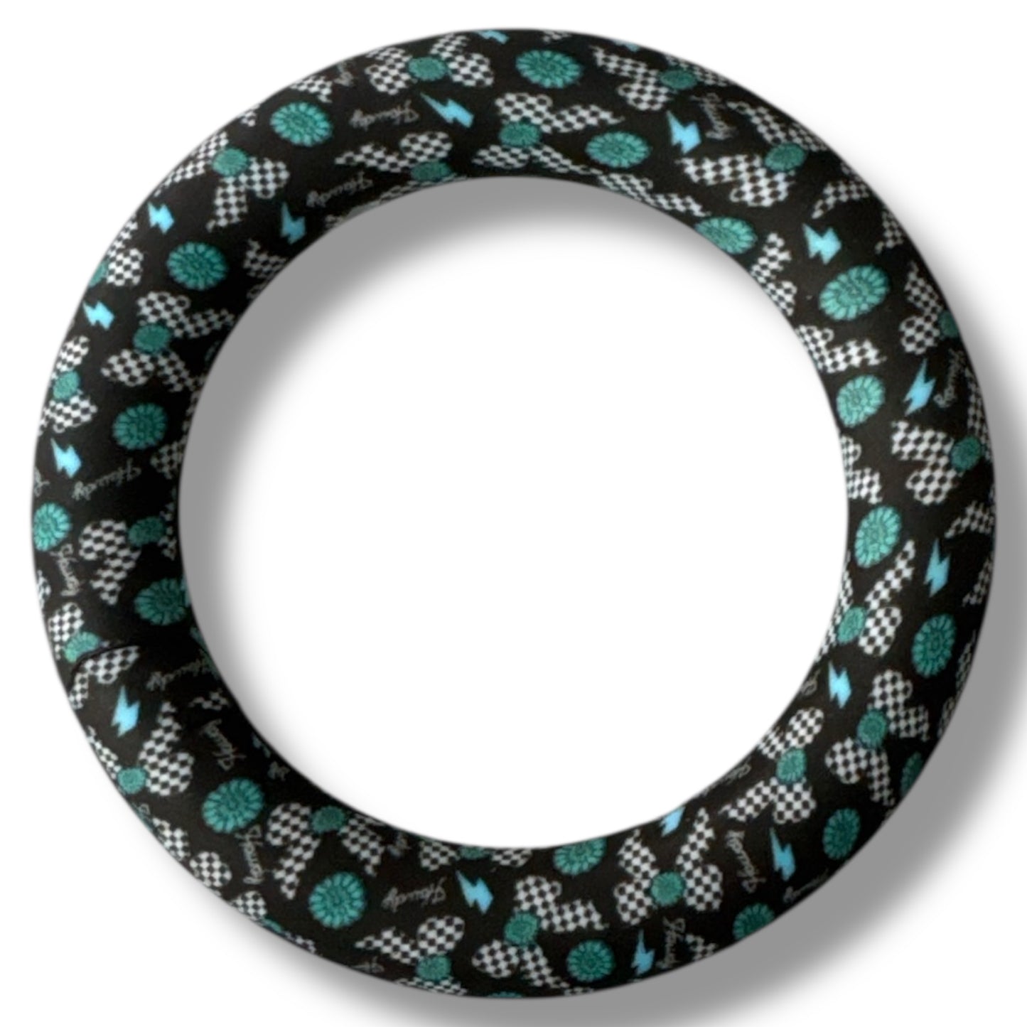 Q-A24 - 65mm "Turquoise Disco" Silicone Ring