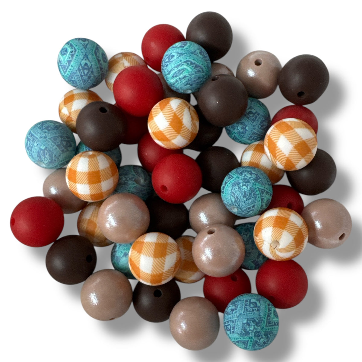 CK- 237- 🍂 15mm “Scarecrow” 50 Count Mixed Pack Silicone Beads 🍂