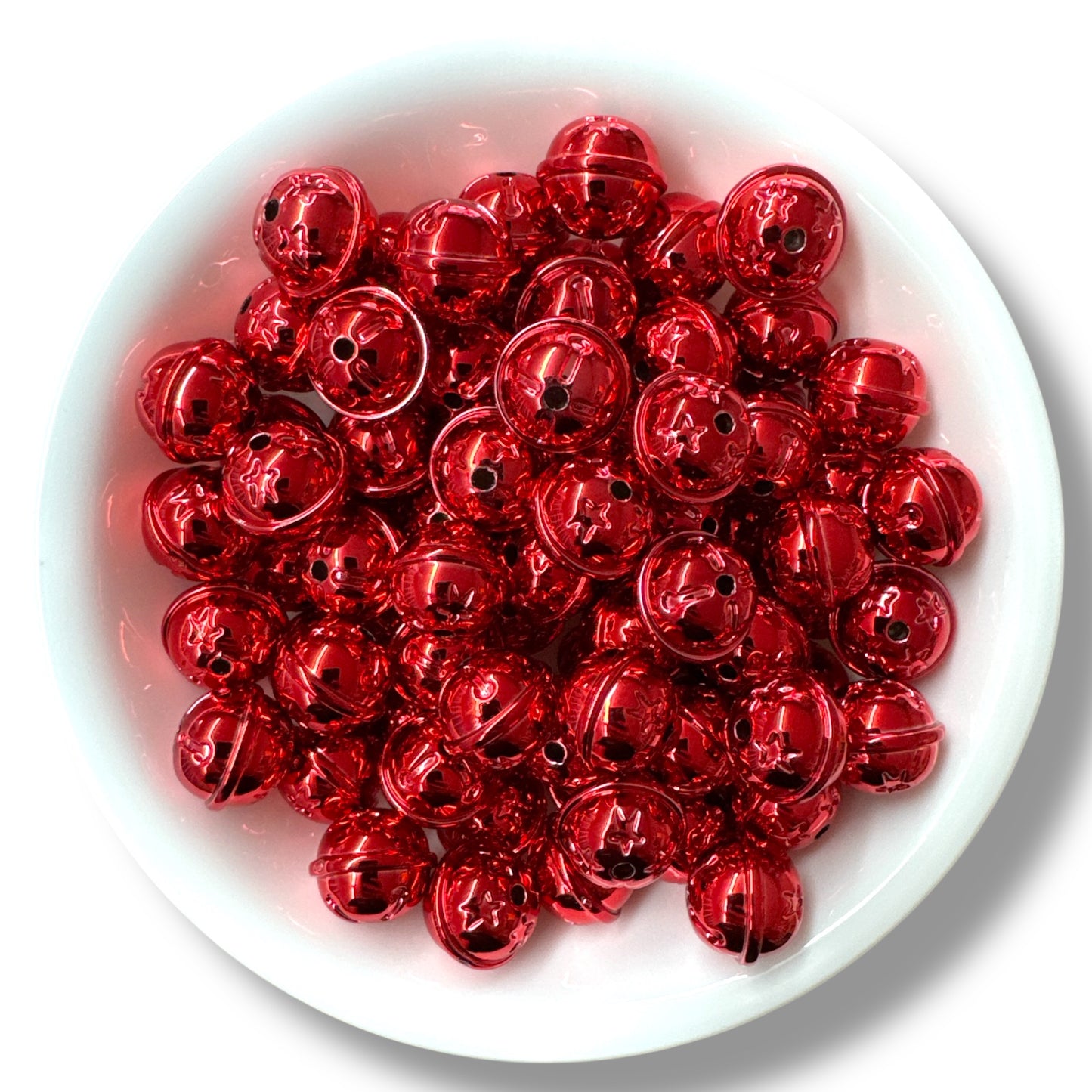 X196 - 16mm "Red Plastic Jingle Bells" *doesn't jingle