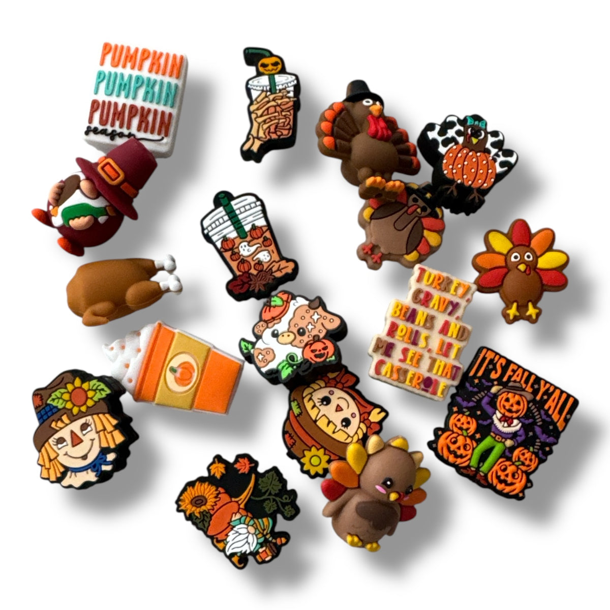 A82- "Fall & Thanksgiving" Silicone Focal 16 Bead Set