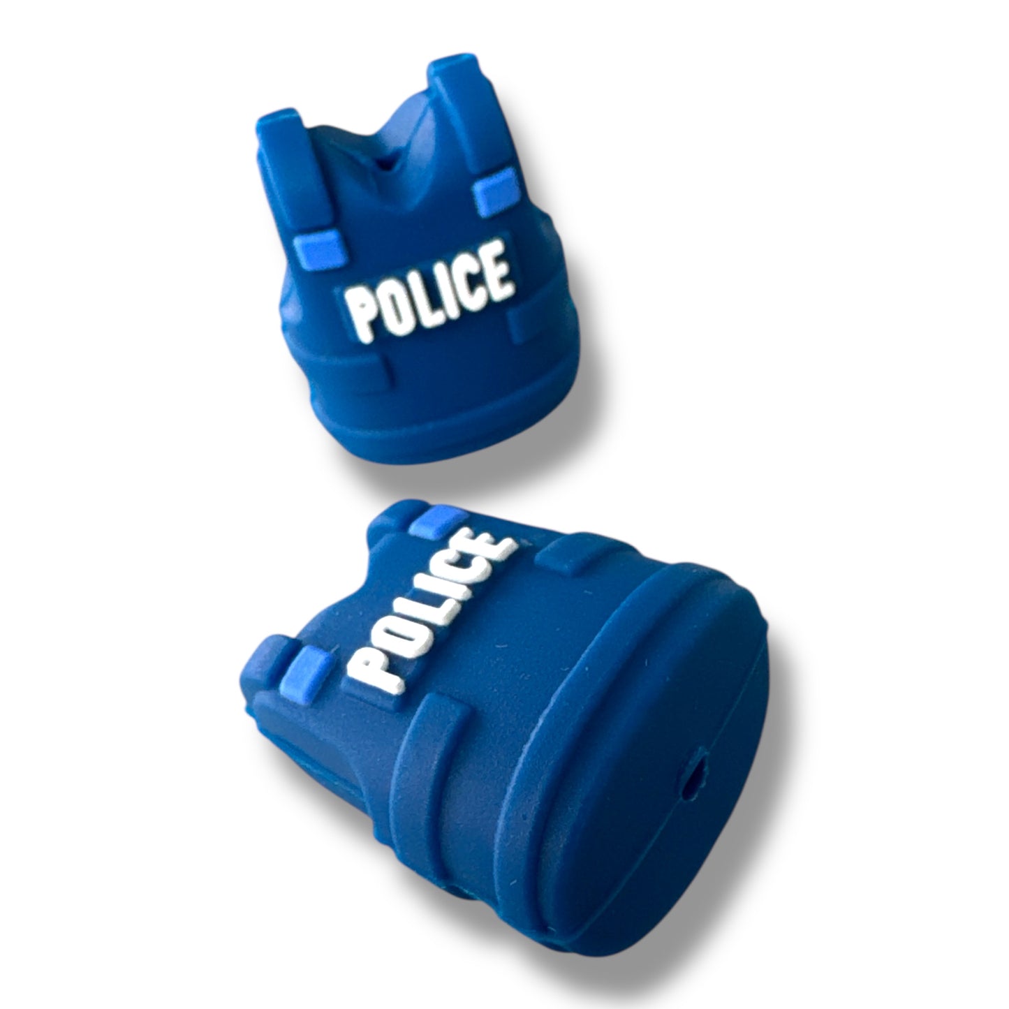 T154- "3D Police Vest" Silicone Focal Bead