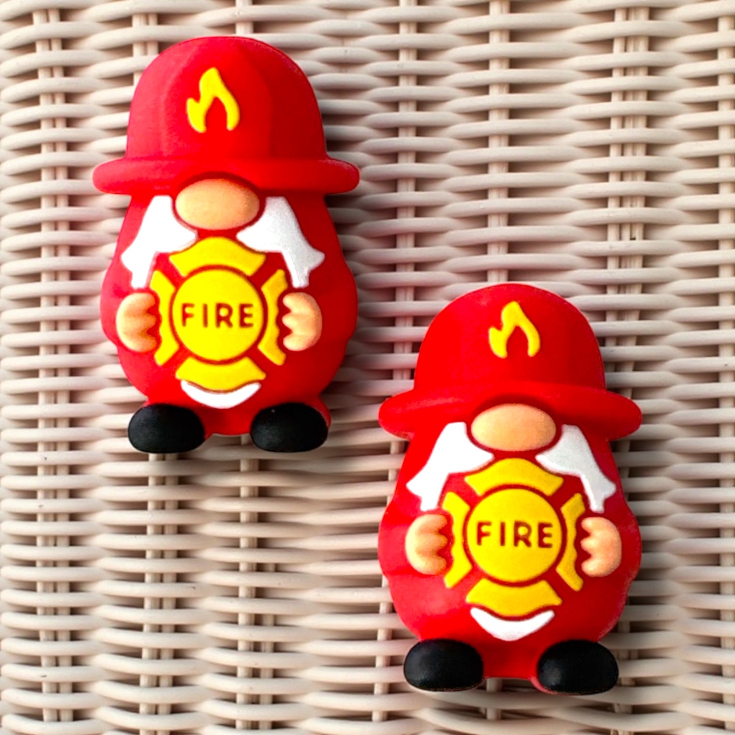 T203 "3D Firefighter Gnome" Silicone Focal Bead
